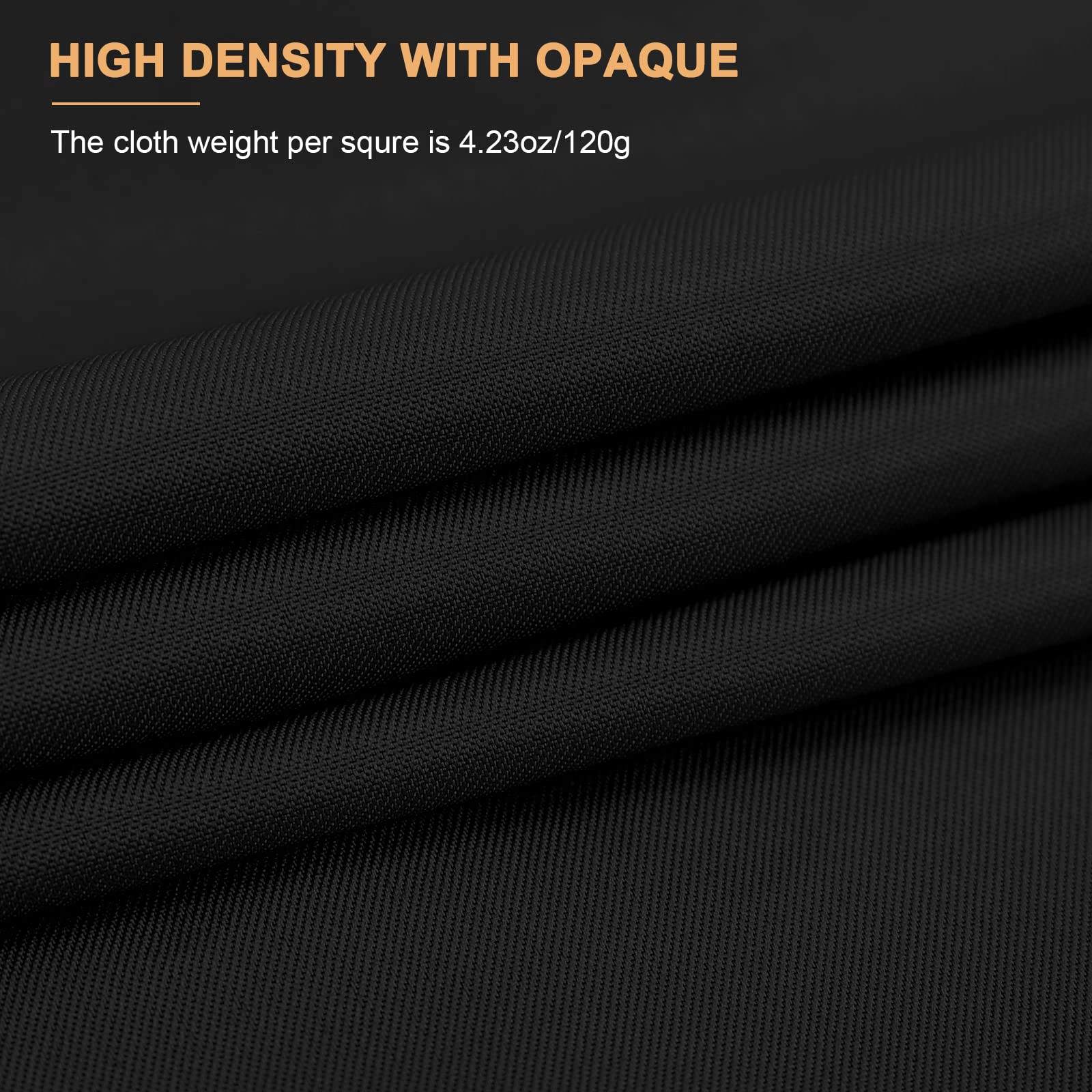 Aimosen 10X8 Ft Black Backdrop Background For Photography, Chromakey High Density Polyester Fabric Black Photo Backdrop Curtain