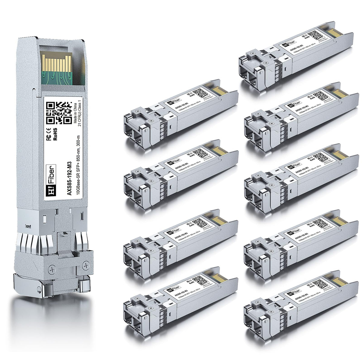 10 Pack 10G Multimode Sfp+ Lc Module, 10Gbase Sr Fiber Transceiver For Cisco Sfp 10G Sr, Meraki Ma Sfp 10Gb Sr, Ubiquiti Unifi U