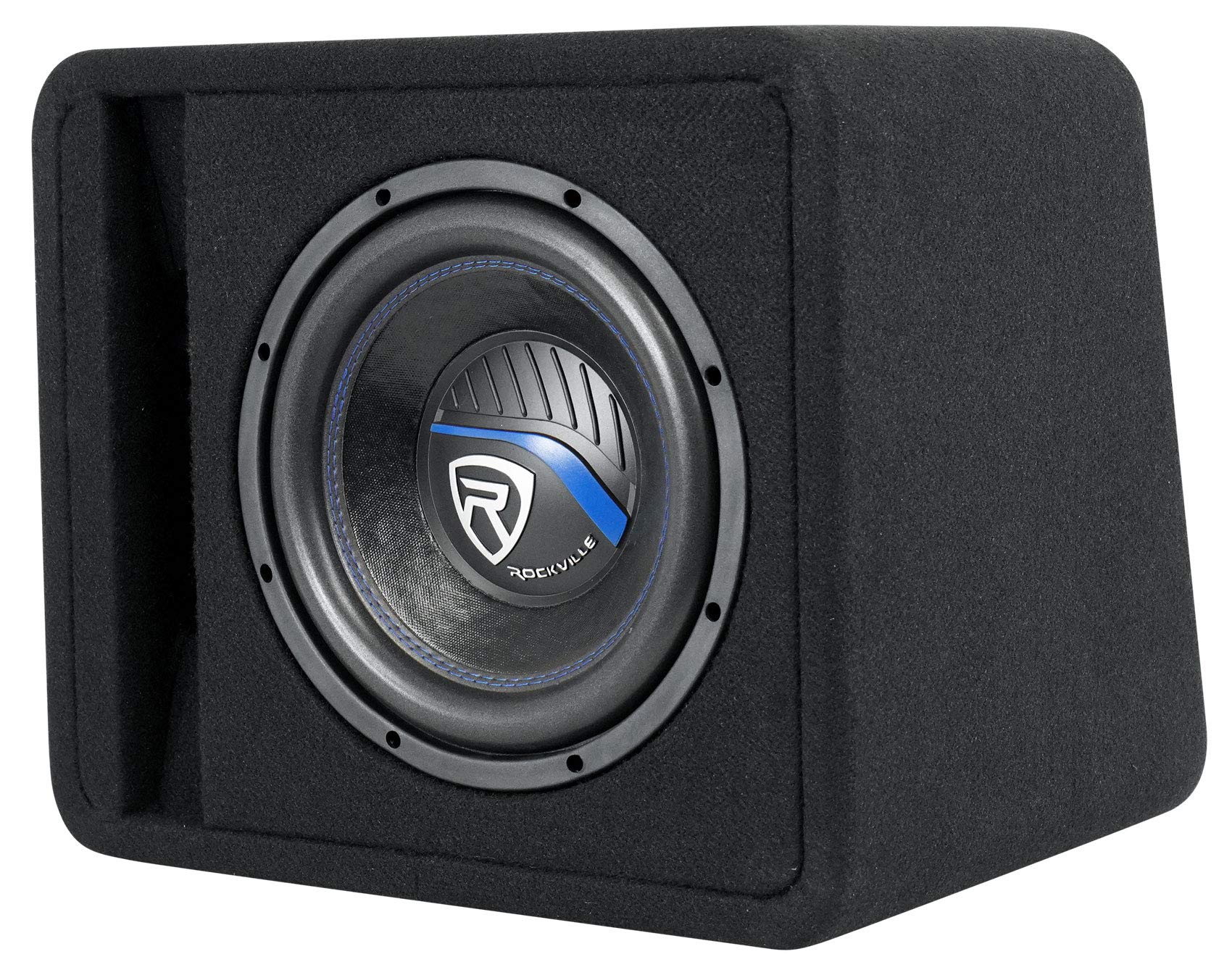 Rockville Sk510 Package 10'' 1200W Loaded K5 Car Subwoofer Enclosure+Db11 Amp, Black