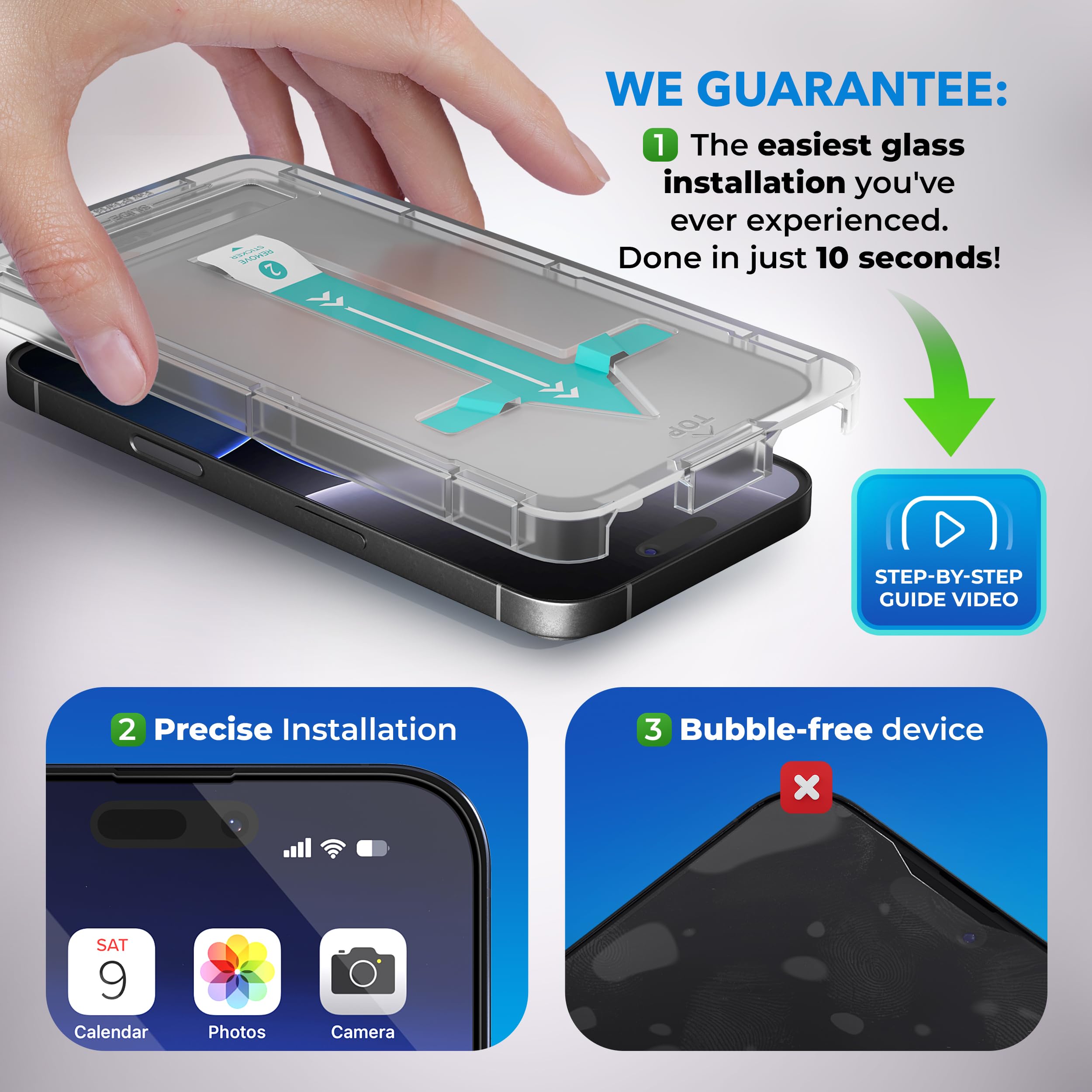 Deppa [2 Pack Privacy Screen Protector For Iphone 13 Pro Max/14 Plus (6.7 Inch) Tempered Glass 3D Full Cover With Easy Installat