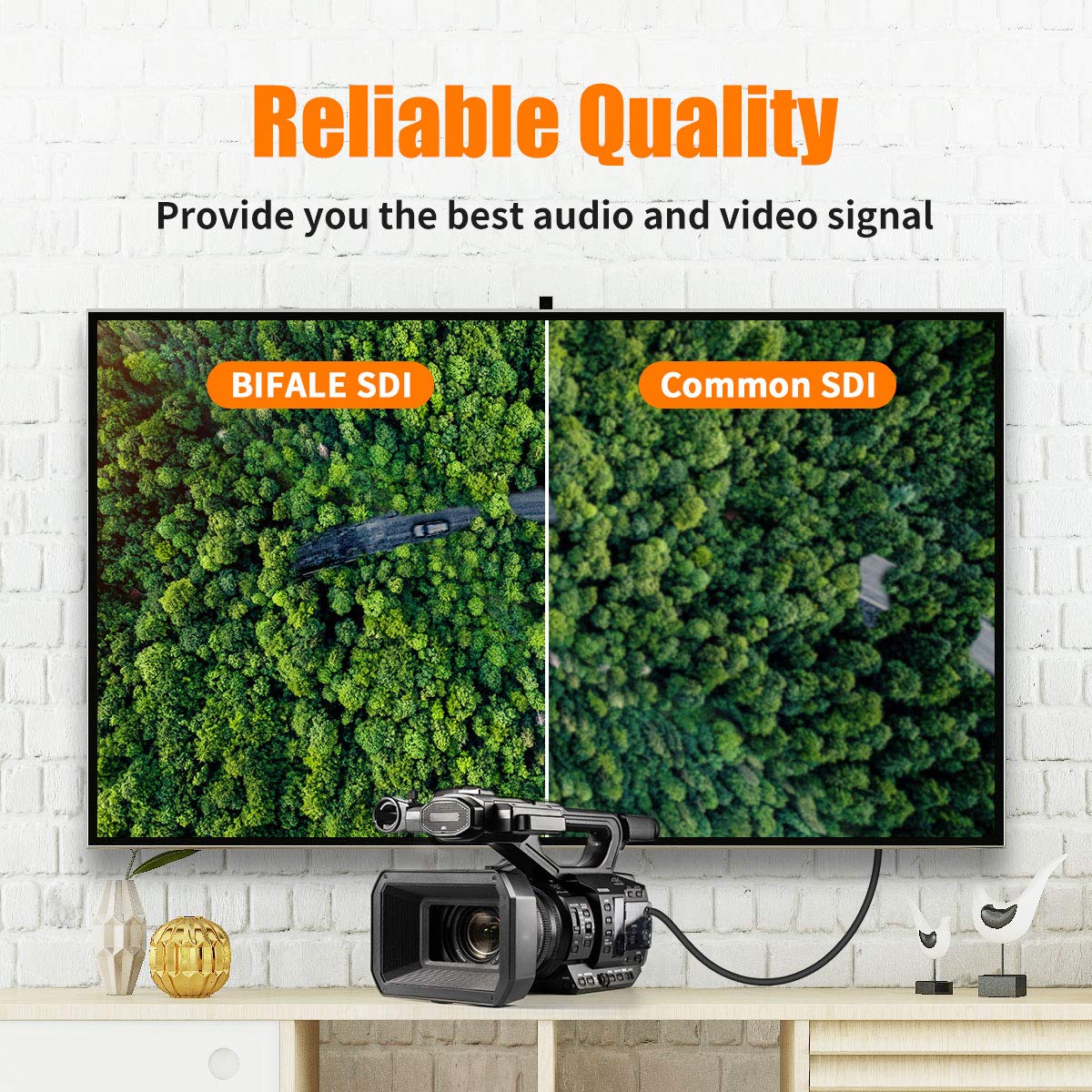 Bifale Sdi Cable 300Ft, 3G Hd Sdi Cable, Heavy Duty Bnc To Bnc Cable 75 Ohm, 1080P For Video Security Camera Cctv Systems Video