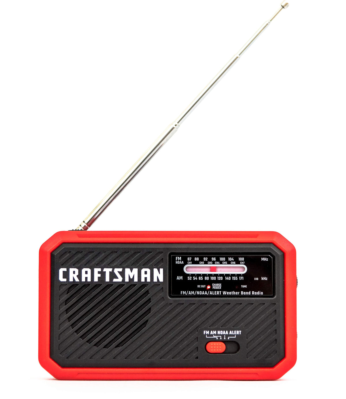 Craftsman Emergency Weather Alert Radio With Battery Backup, Phone Charger, Integrated Hand Crank/Solar Charging & Led Flashligh