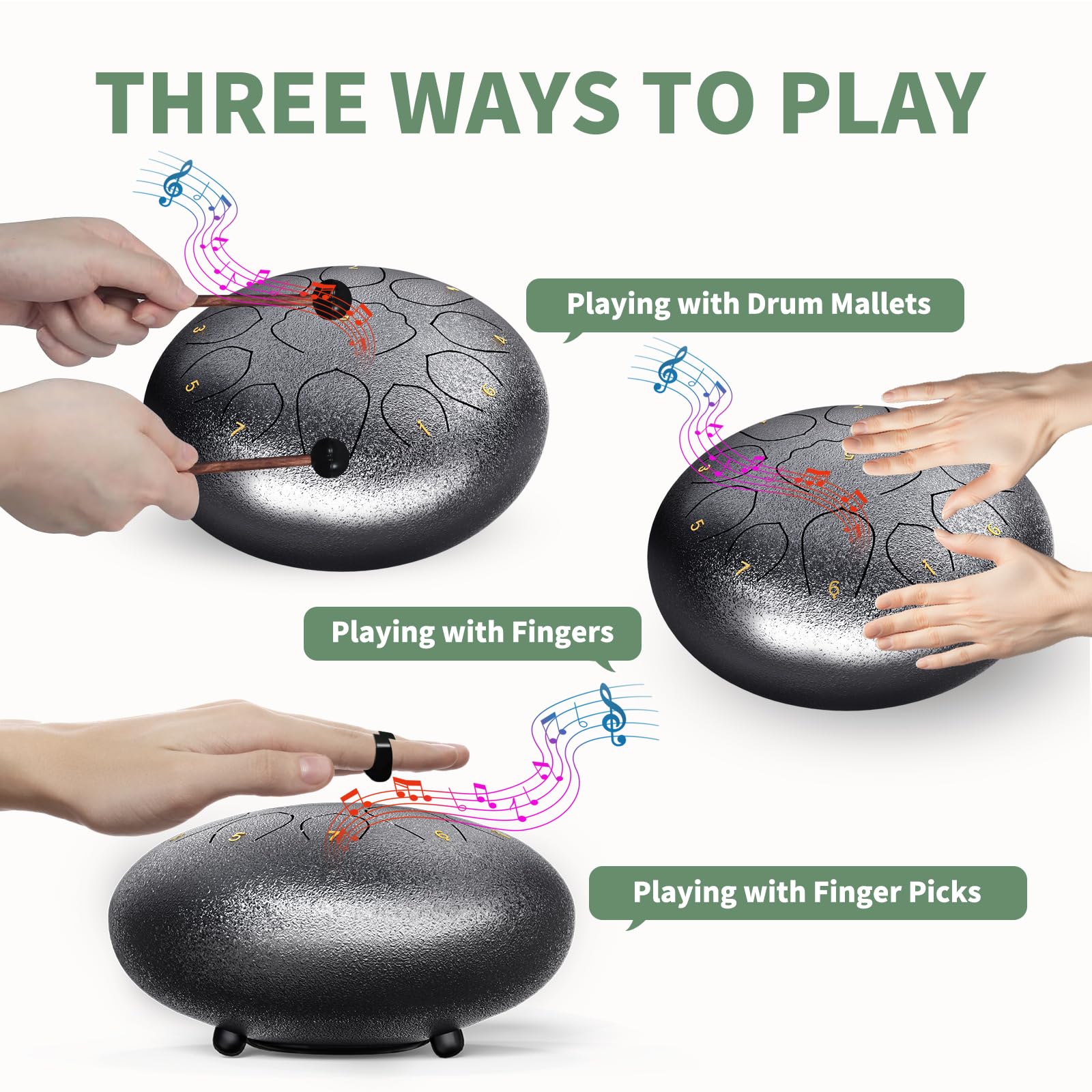 Rain Drum For Outside Garden, 8 Inches 11 Notes Steel Tongue Drum Rain Chime, Chakra Drum For Rain, Rain Drum For Outside Garden