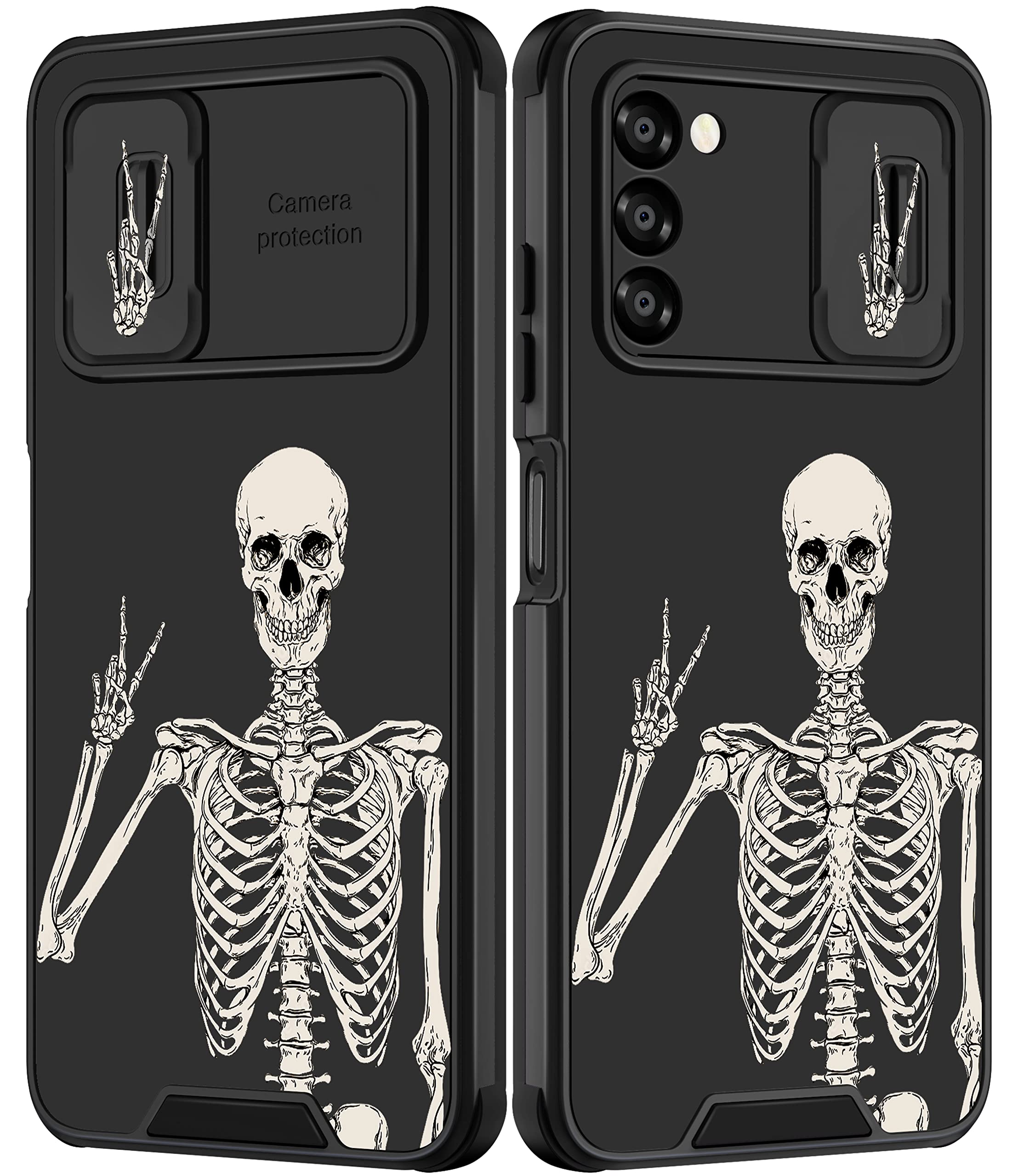 Goocrux For Samsung Galaxy A03S Case Skeleton Skull Women Girls Cute Gothic Phone Cover Cool Horror Design Goth Aesthetic With S