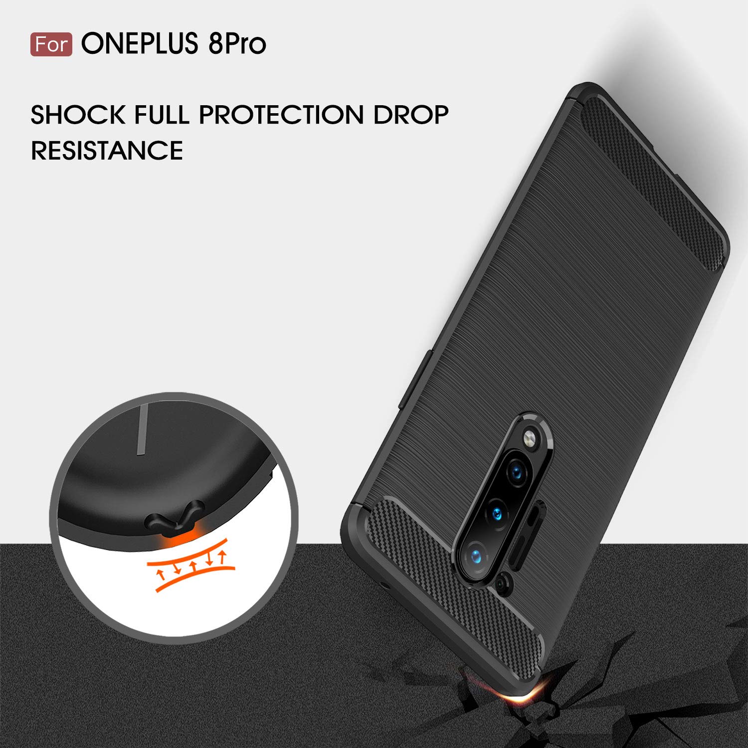 Cruzerlite Case Compatible With Oneplus 8 Pro Case, Carbon Fiber Texture Design Cover Anti Scratch Shock Absorption Case Made Fo