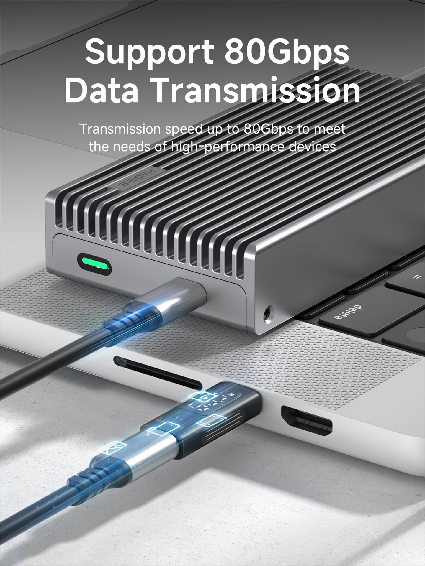 Hagibis Led Display Usb C Adapter 240W 80Gbps 8K@60Hz, Usb4 V2.0 Connecter For Thunderbolt 4/3, Iphone 16 15 Pro Max, Current Vo