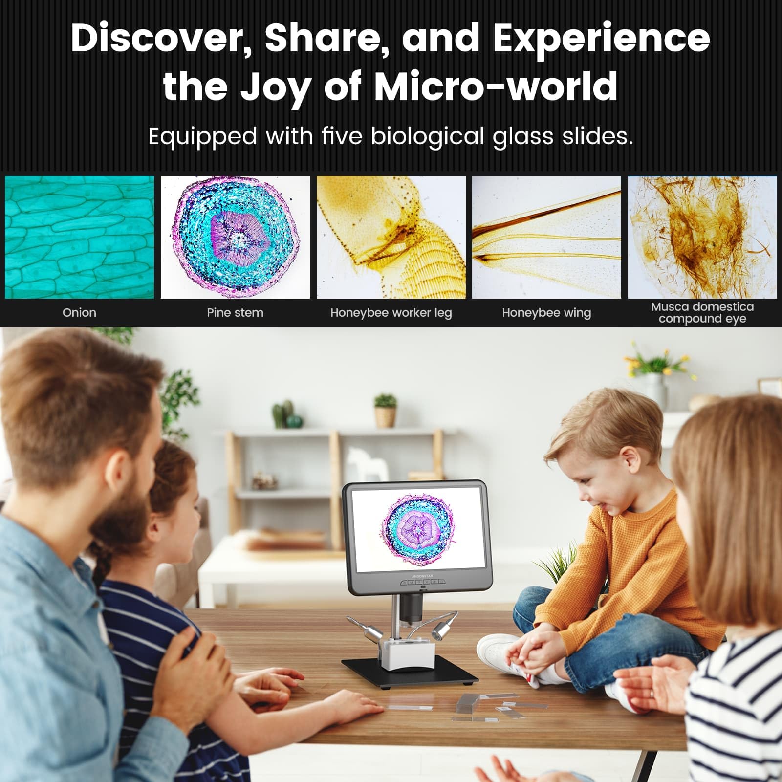 Andonstar Ad210 10.1 Inch Lcd Digital Microscope For Adults, Soldering Microscope For Electronics Repair, Coin Microscope Camera