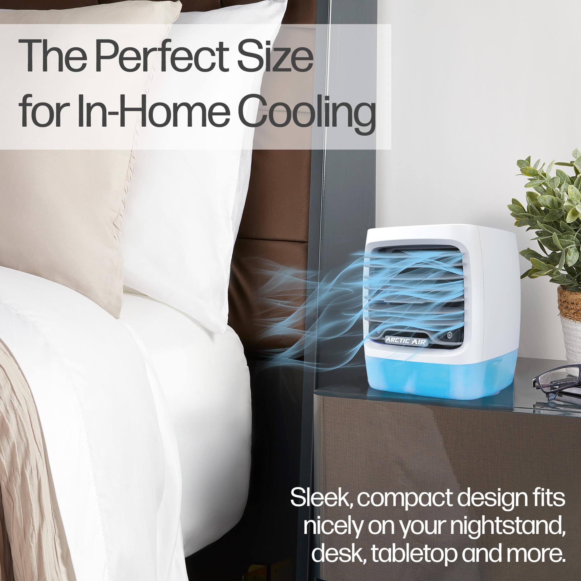 Arctic Air Chill Zone Portable Evaporative Cooler, Hydro-Chill Technology, 4 Speeds, White, Model AAPCN-MC4