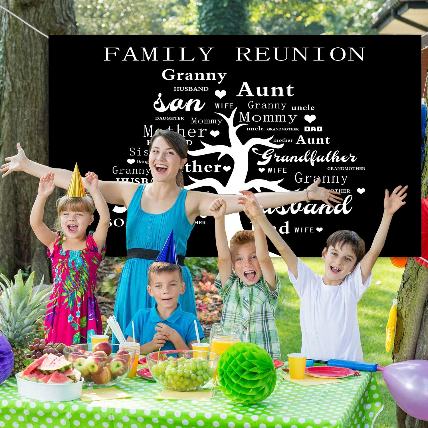 Family Reunion Backdrop Family Members Tree Photography Background Meetsioy Black Photo Booth Props Banner Family Reunion Party