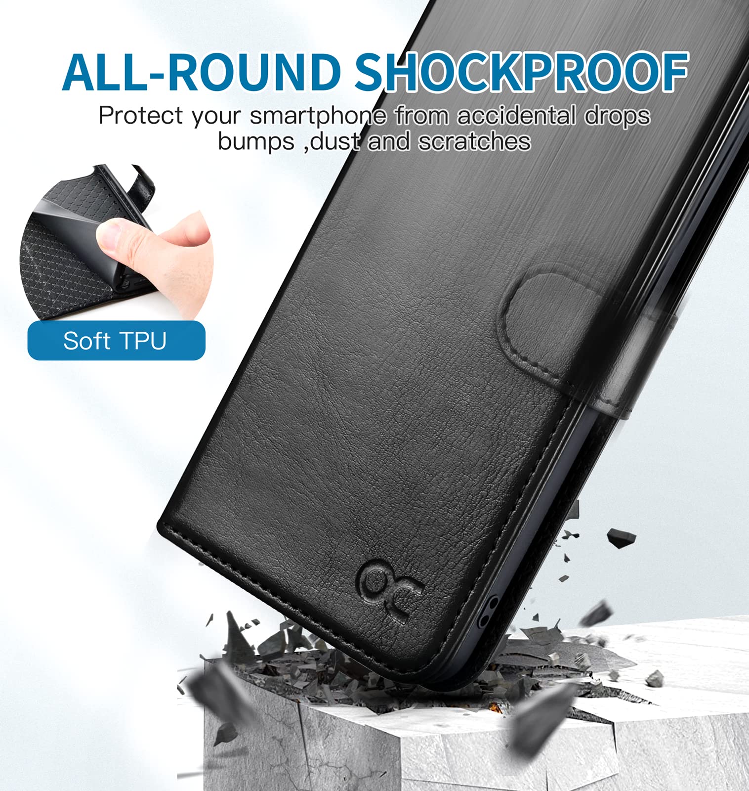 Ocase Compatible With Galaxy S21 Fe 5G Wallet Case, Pu Leather Flip Folio Case With Card Holders Rfid Blocking Kickstand [Shockp