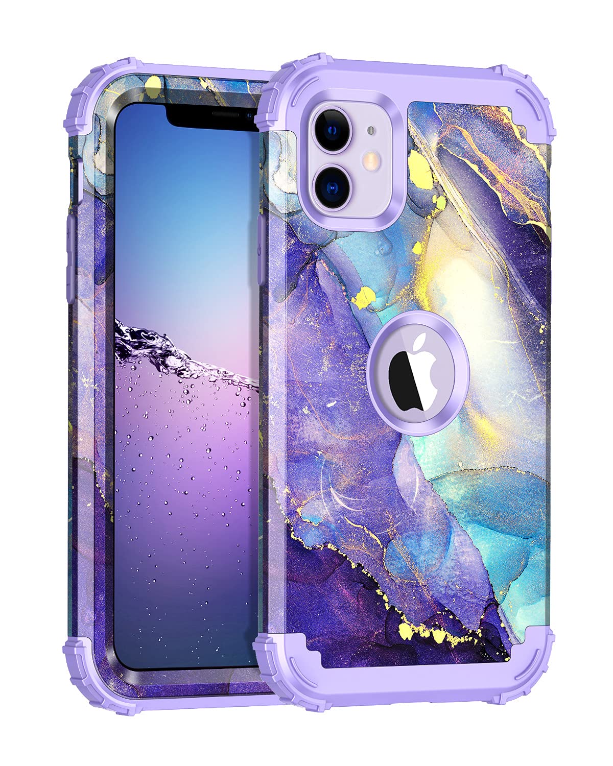 Rancase for iPhone 11 Case,Three Layer Heavy Duty Shockproof Protection Hard Plastic Bumper +Soft Silicone Rubber Protective Cas