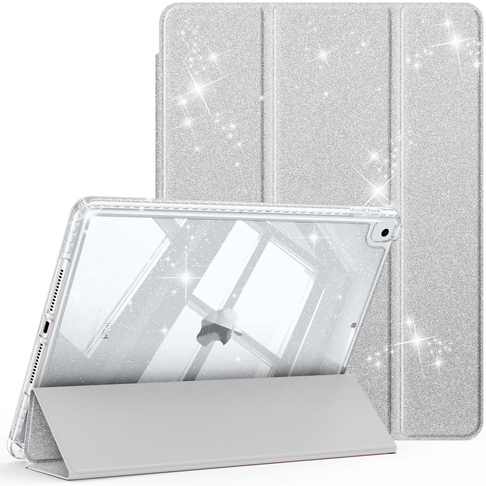 Fintie Slim Case for iPad 9th / 8th / 7th Generation (2021/2020/2019) 10.2 Inch - [Built-in Pencil Holder] Glittering Sparkly Sh
