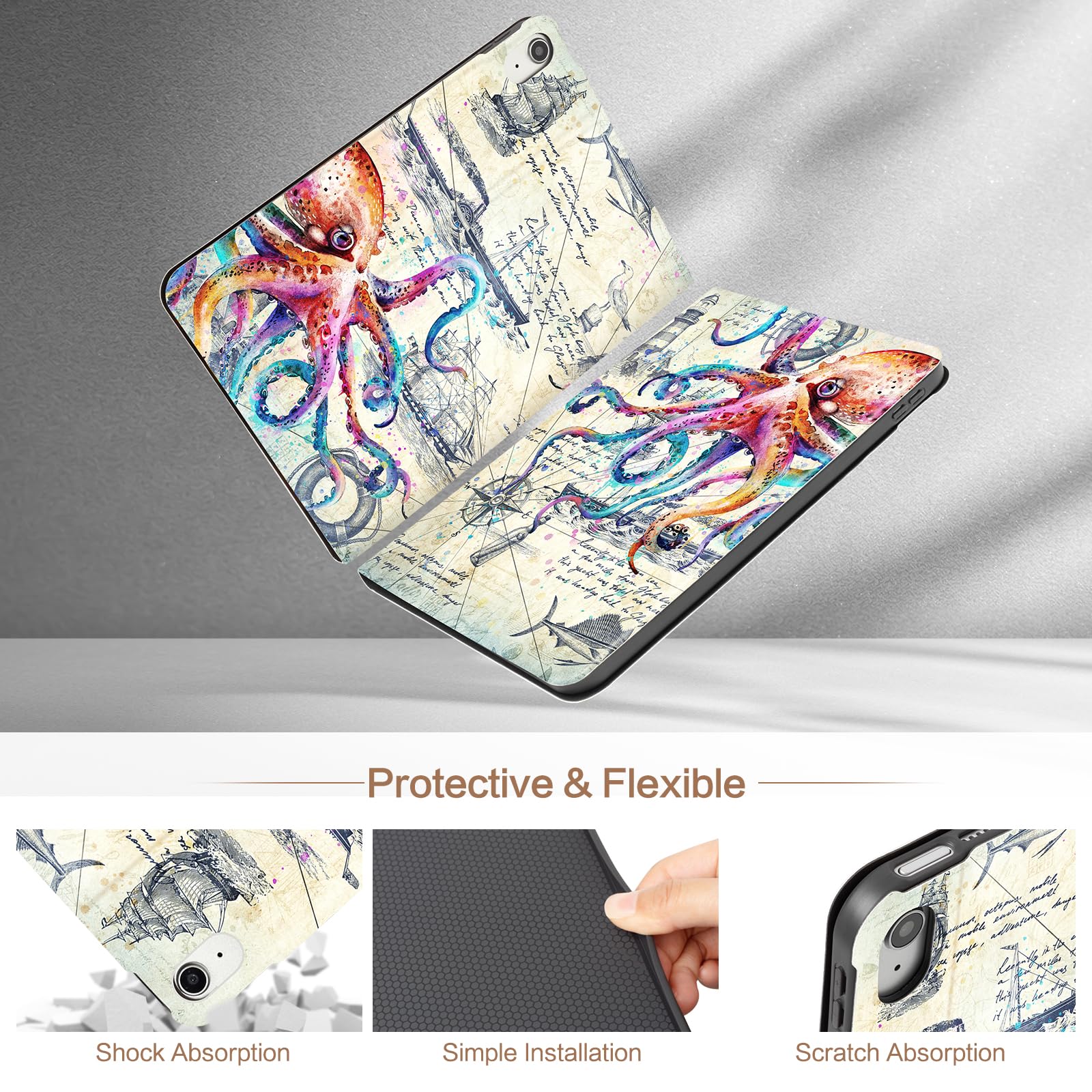 Lokigo Ipad 10Th Generation Case 2022, 10Th Gen Ipad Case, Ipad 10.9 Case, 10.9 Inch Ipad Case, Multi Angle Viewing Protective S