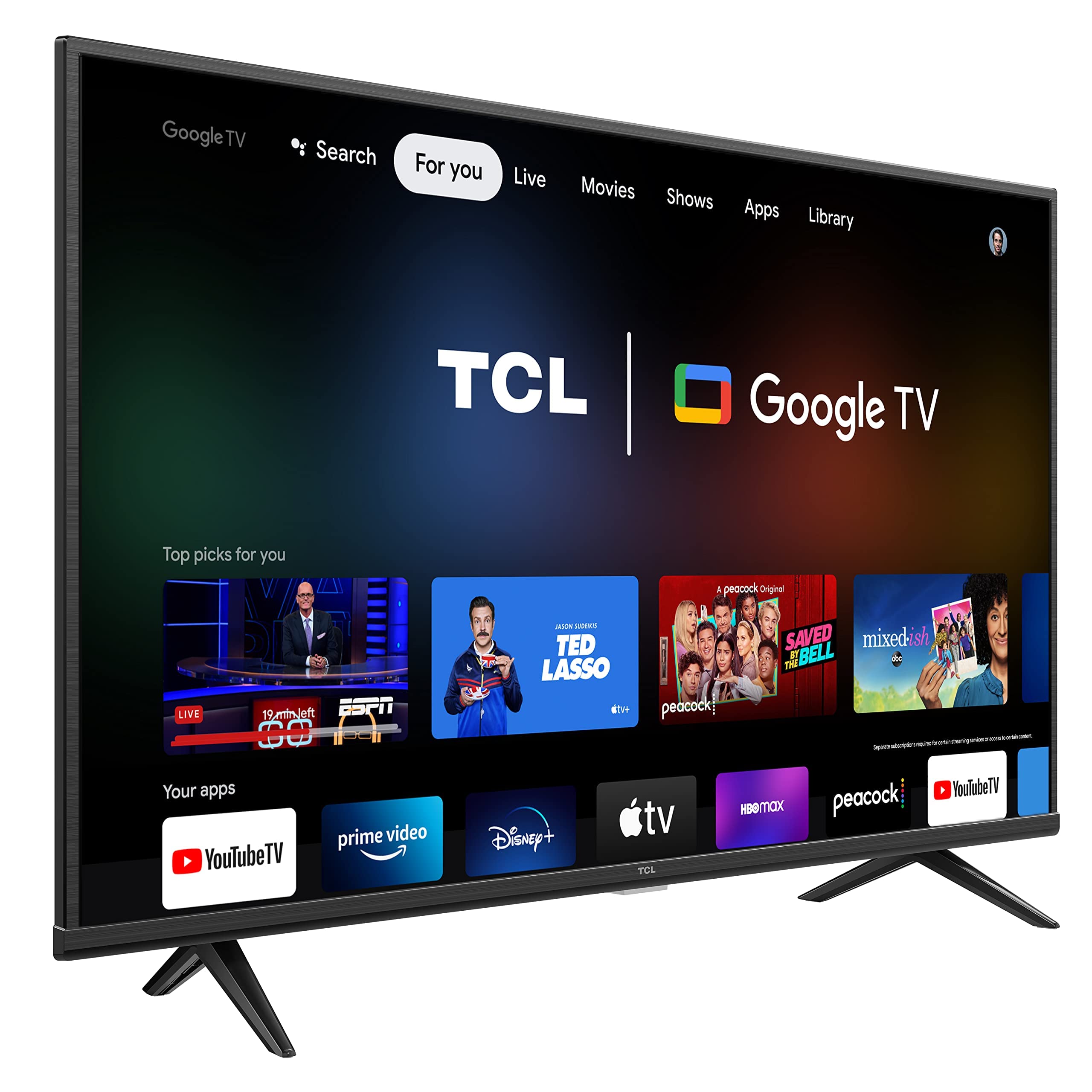 Tcl 43'' Class 4 Series 4K Uhd Hdr Smart Google Tv   43S446, 2022 Model