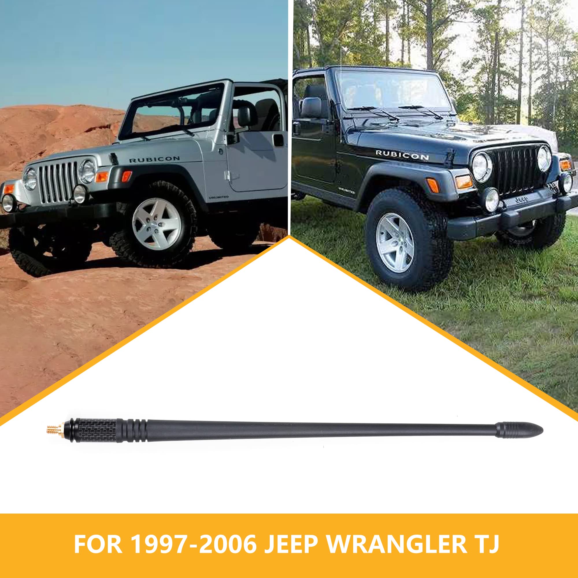 Rerpro 13 Inch Antenna Compatible With 1997 2006 Jeep Wrangler Tj 2 Door Exterior Accessories Copper With Tpee Fm/Am Reception R
