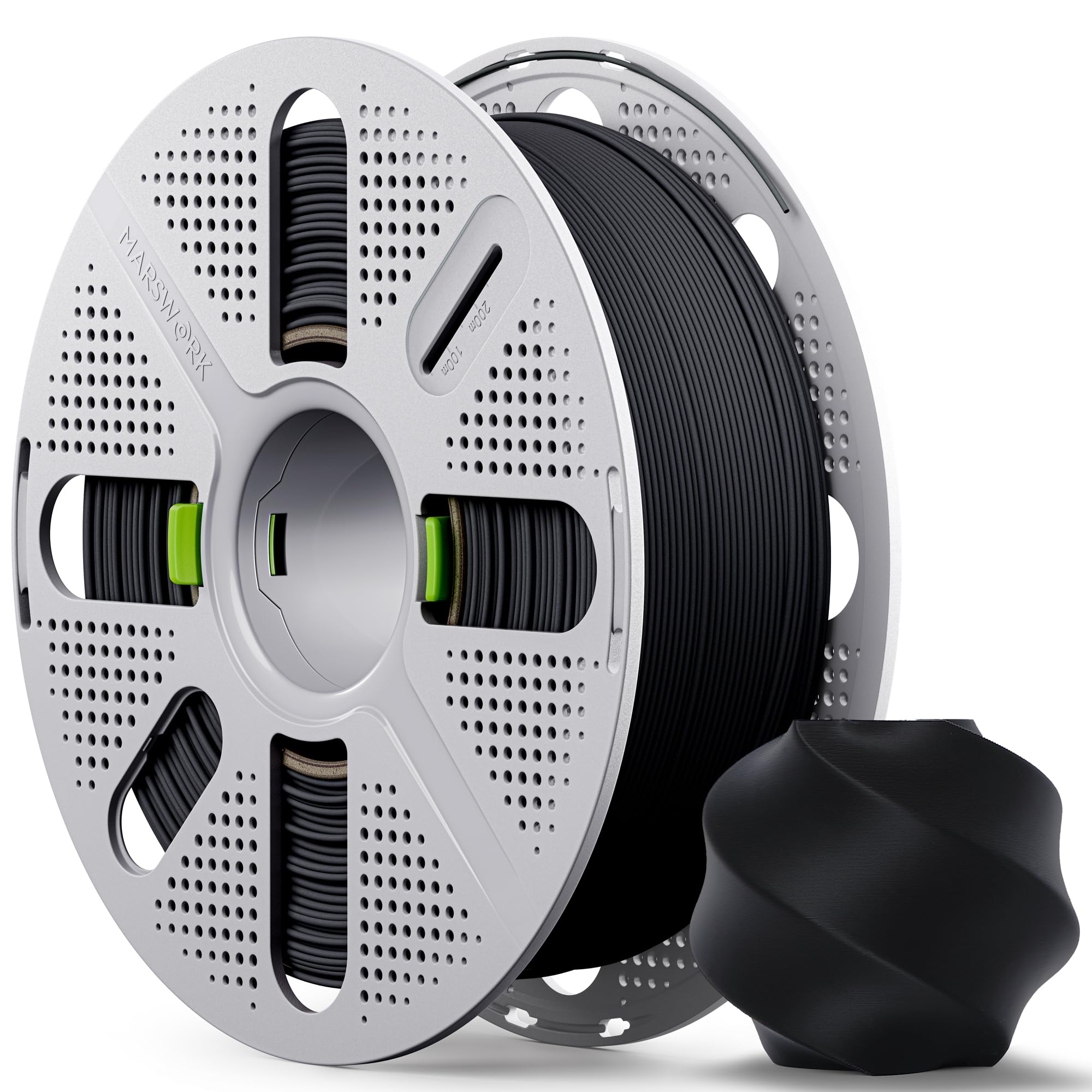 MarsWork Matte PLA Filament with Quick-Swap Reusable Spool 1kg (2.2lbs), 1.75mm 3D Printing Filament, Compatible with Bambu Lab 