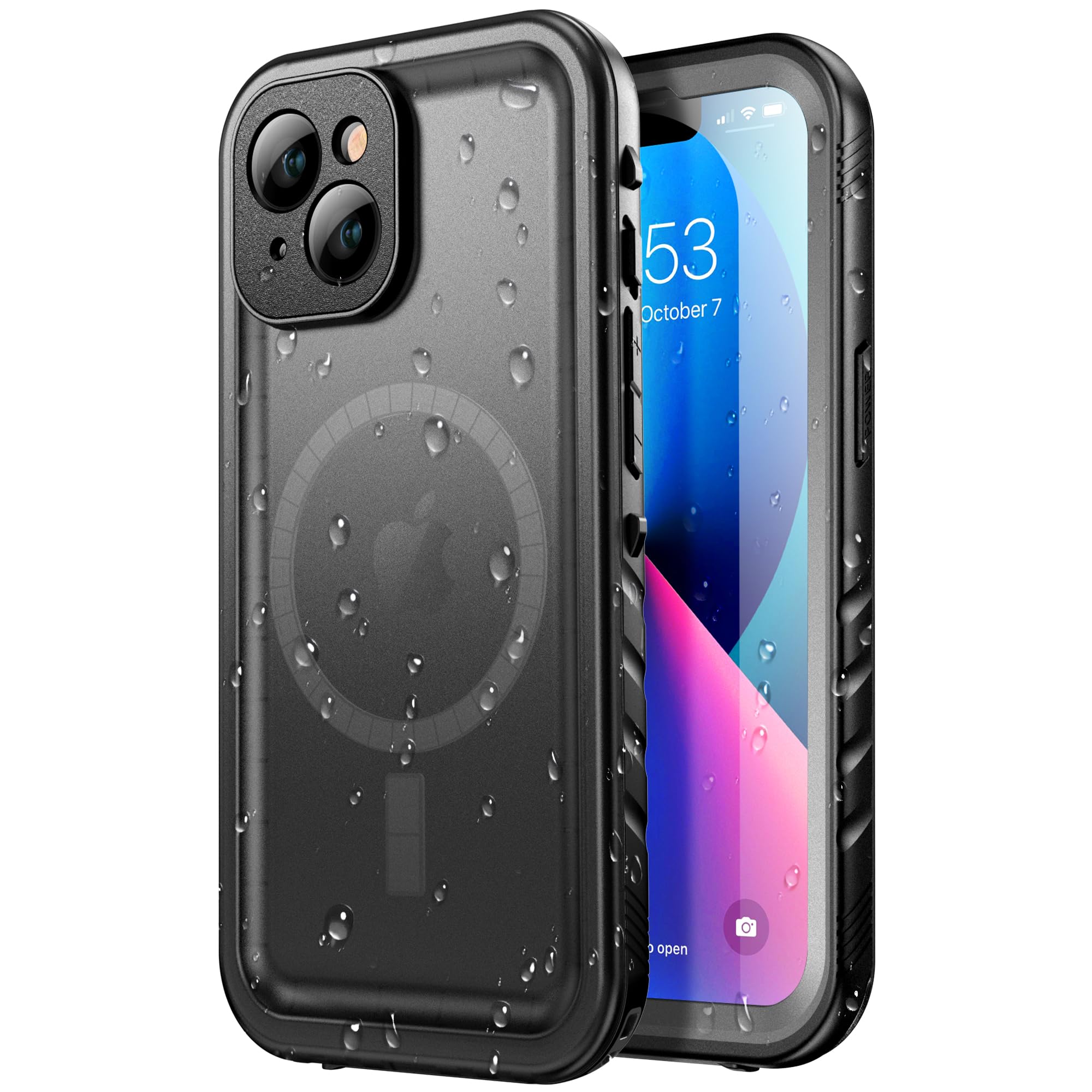 Sportlink For Iphone 13 Case Waterproof   Buit In Screen Protector [Compatible With Magsafe][Ip68 Underwater][6.6Ft Military Dro
