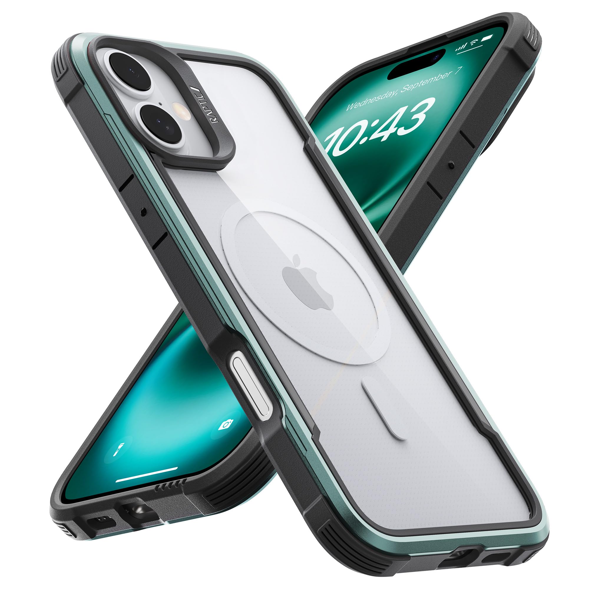 Raptic Shield Magnetic For Iphone 16 Case, Compatible With Magsafe, [For 2024 Capture Button Shockproof Clear Case], Military Gr