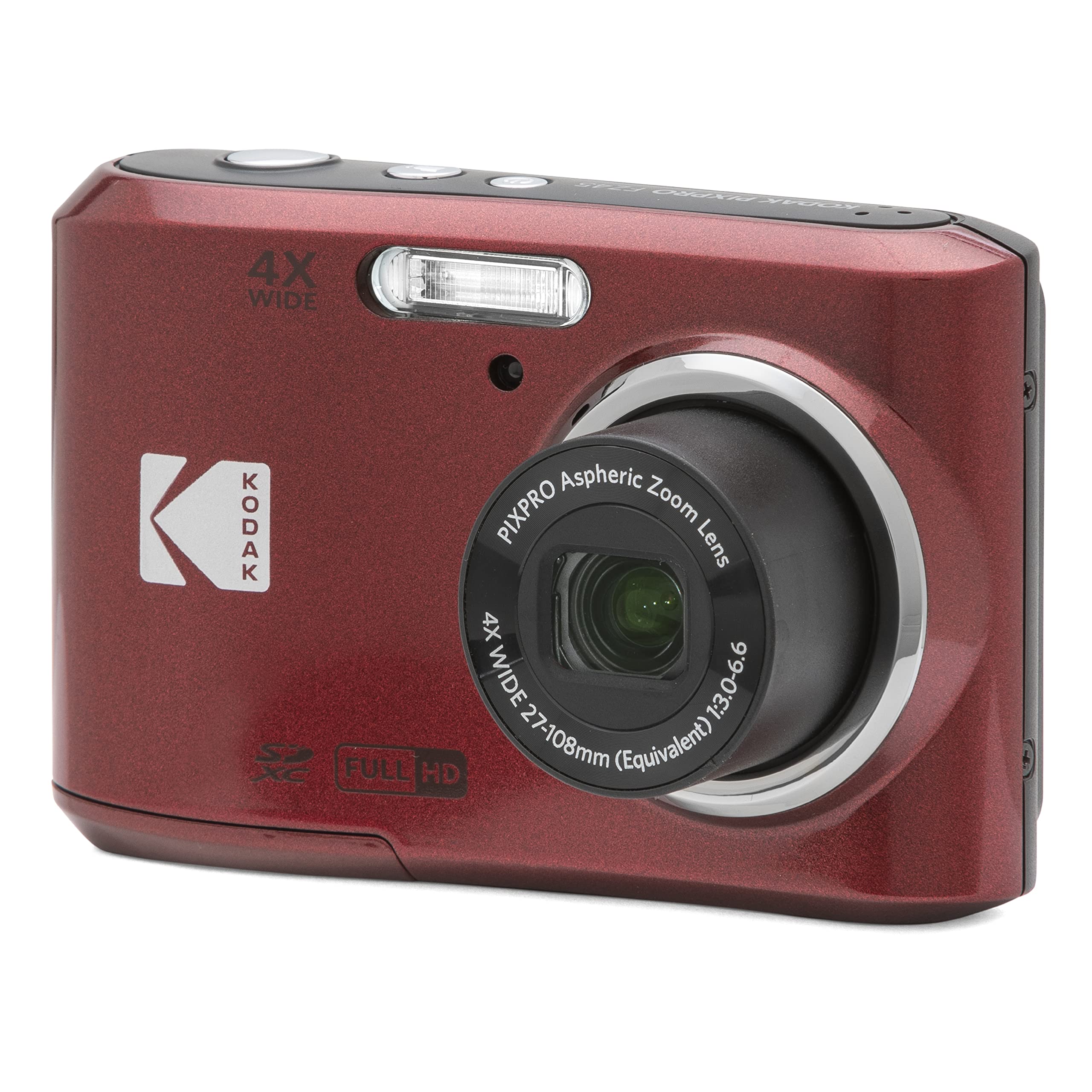 KODAK PIXPRO FZ45-RD 16MP Digital Camera 4X Optical Zoom 27mm Wide Angle 1080P Full HD Video 2.7  LCD Vlogging Camera (Red)