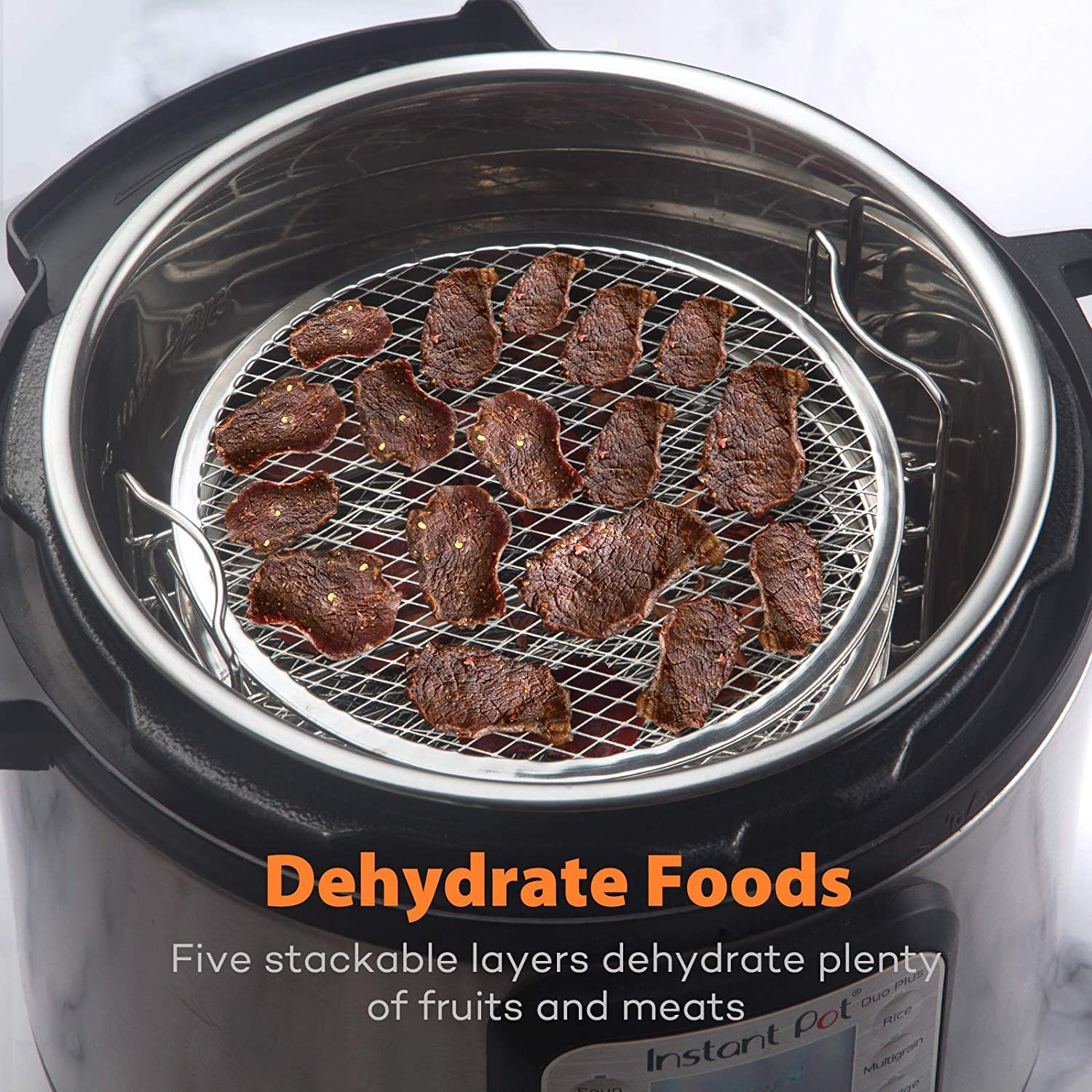 Goldlion Dehydrator Rack Compatible With Instant Pot 6 Quart Stainless Steel Stand Accessories For Air Fryer Crisp Lid