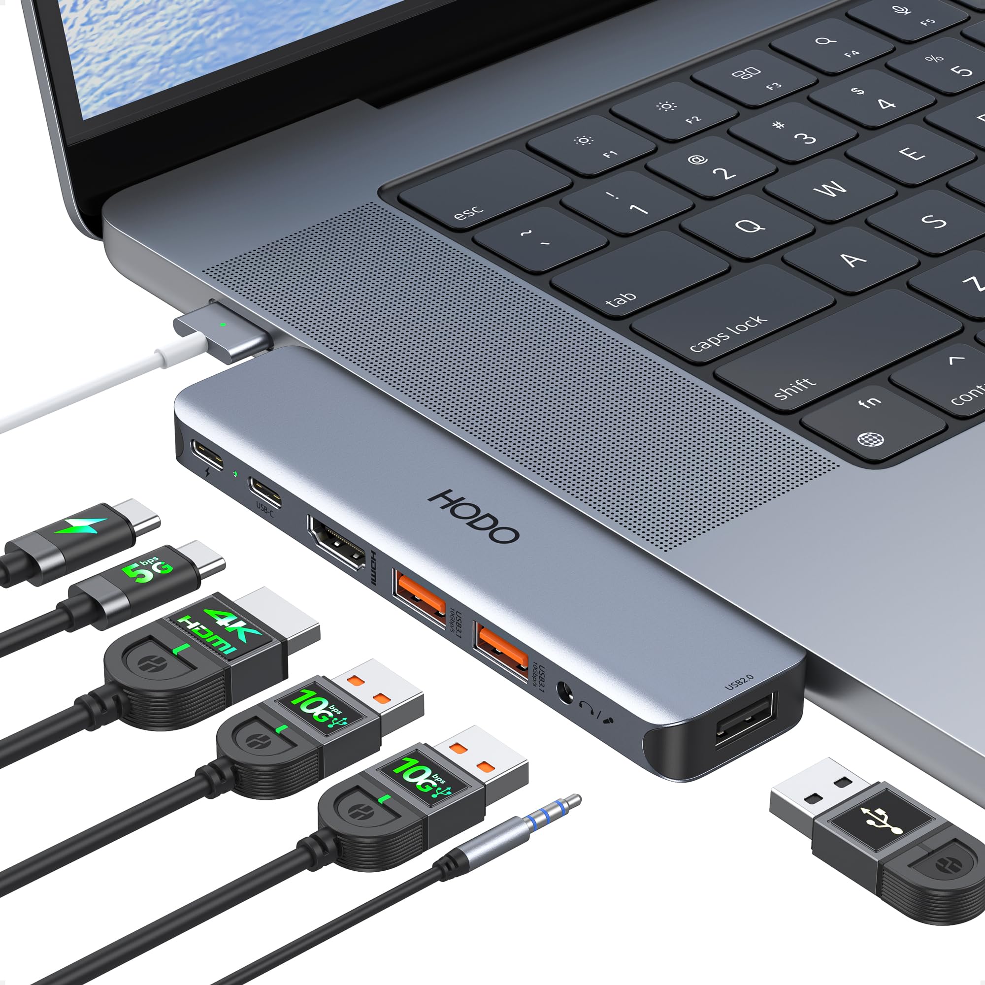 Usb C Adapter For Macbook Pro Air M3 M2 M1, Usb C Hub Mac Adapter 7 In 2 Macbook Accessories With 4K Hdmi, Thunderbolt 4 3, Data
