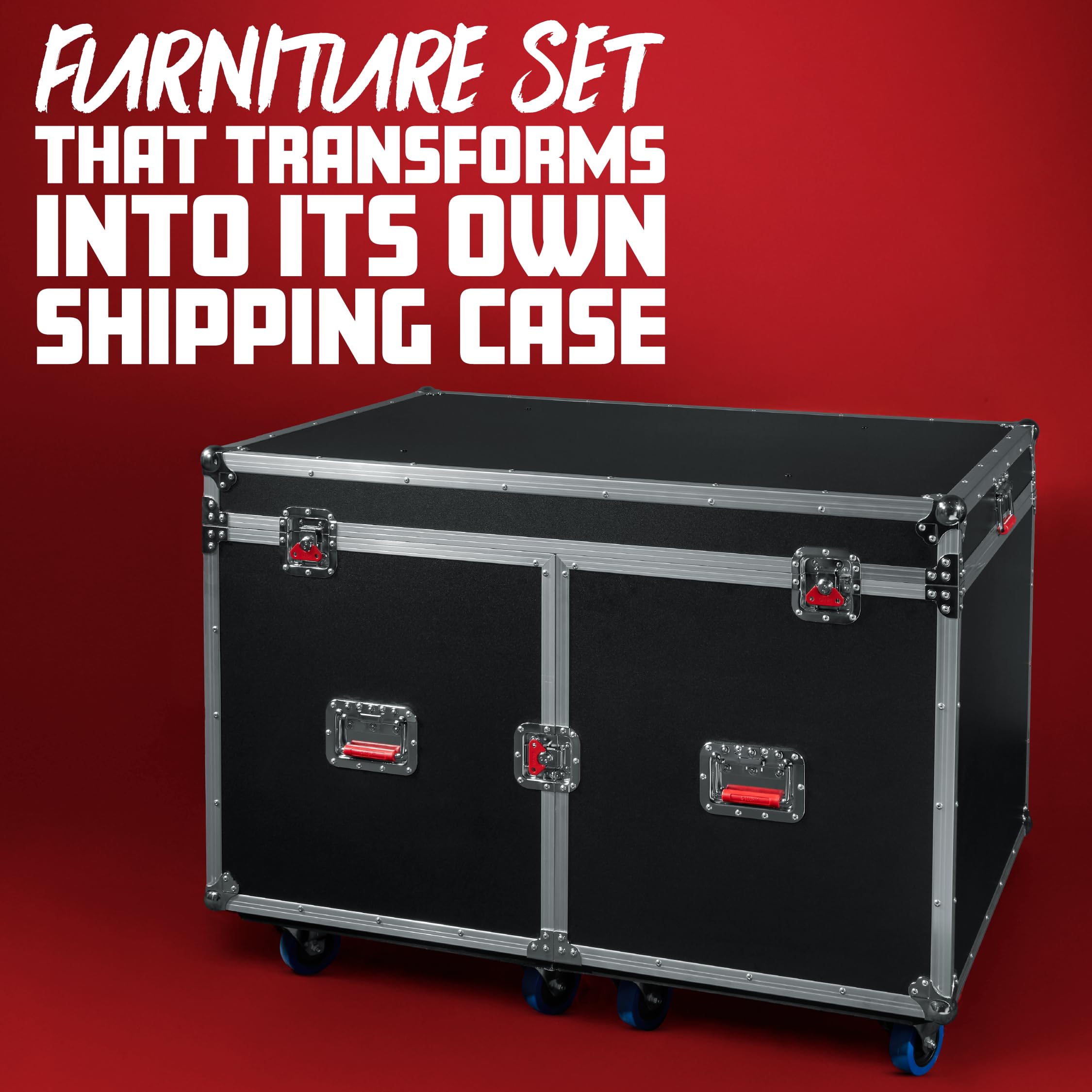 Gator Cases G-Tour Portabable Lounge Furniture Set, Ata Road Styled Case Breaks Down Into (2) Chairs, (2) Ottomans, And Table (G