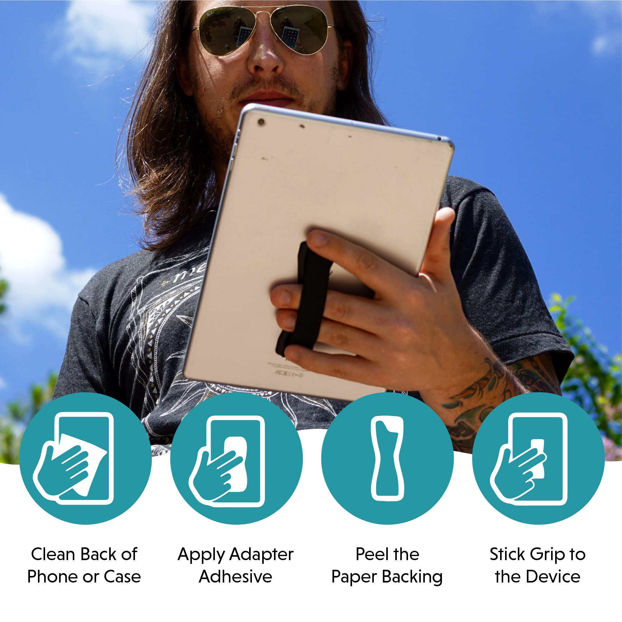 Lovehandle Carbon Fiber Design Duo Grip For Most Smartphones And Tablets   Elastic Phone Strap With Black Base   Combo Phone Gri