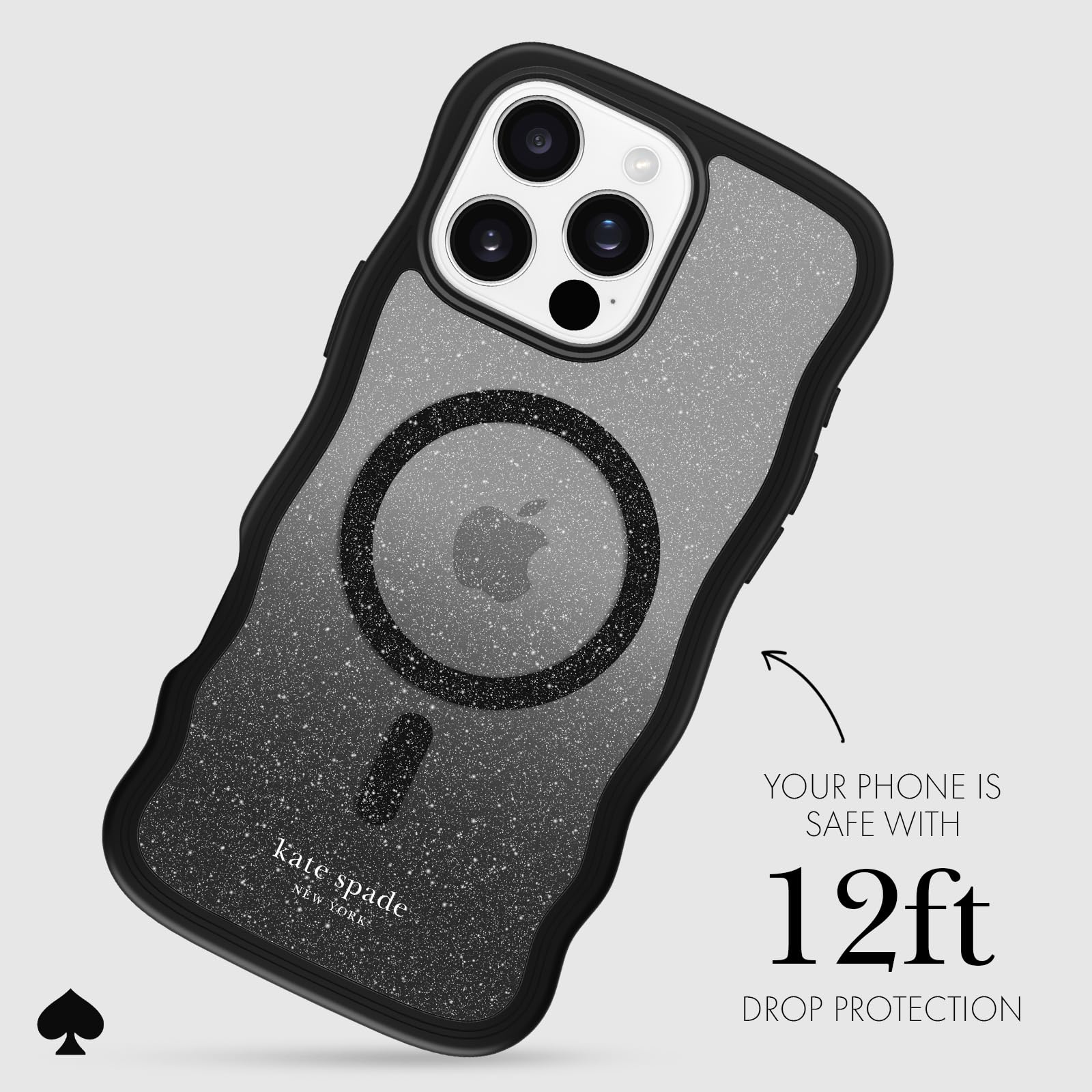 Kate Spade New York Iphone 16 Pro Max Case   Compatible With Magsafe   Designer Phone Case   Wavy Nightfall