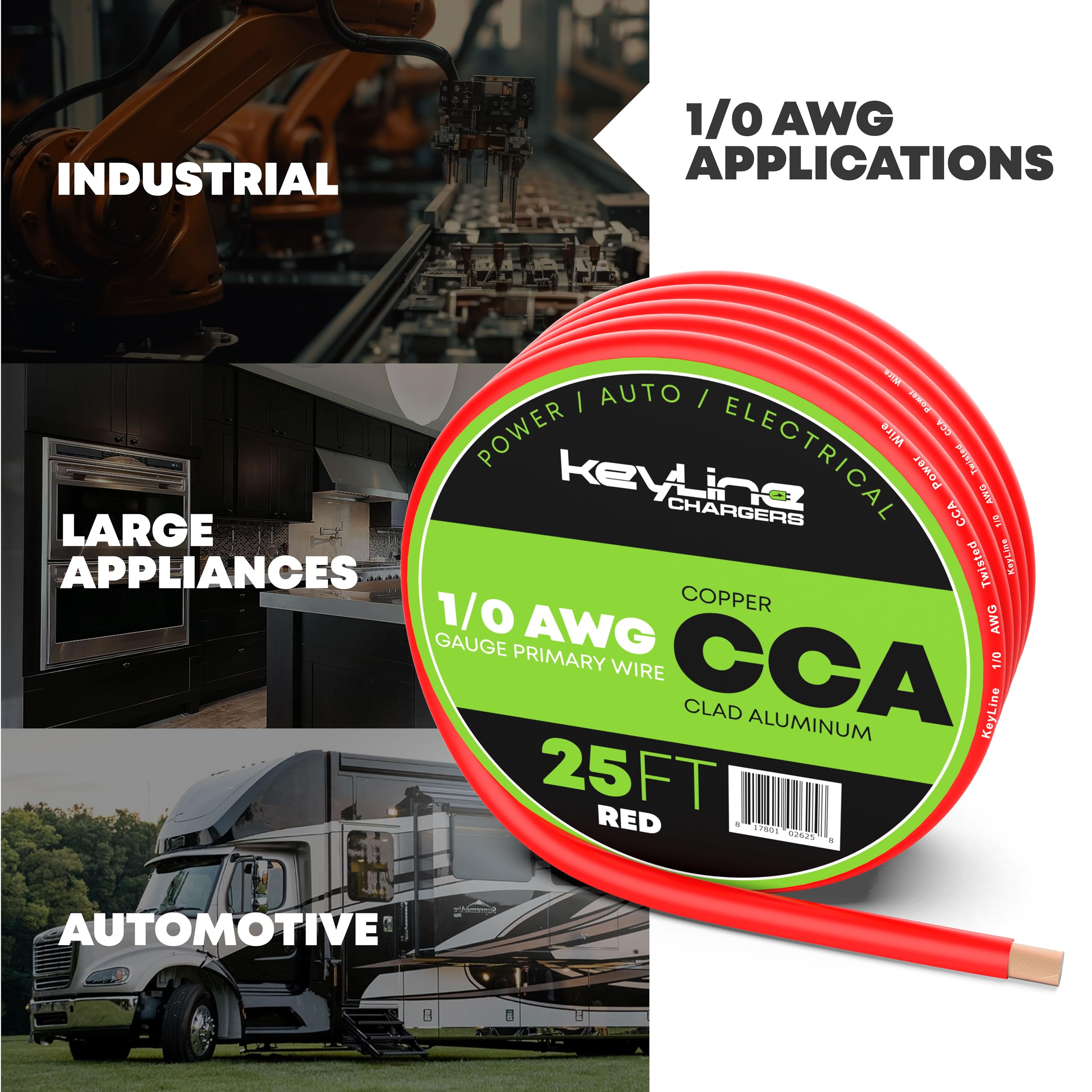 1/0 Gauge Wire   25Ft Red | 1/0 Gauge Amp Wire, Battery Cable, Marine Speaker Wire, Solar Cables For Rv Trailer, Car Audio Speak