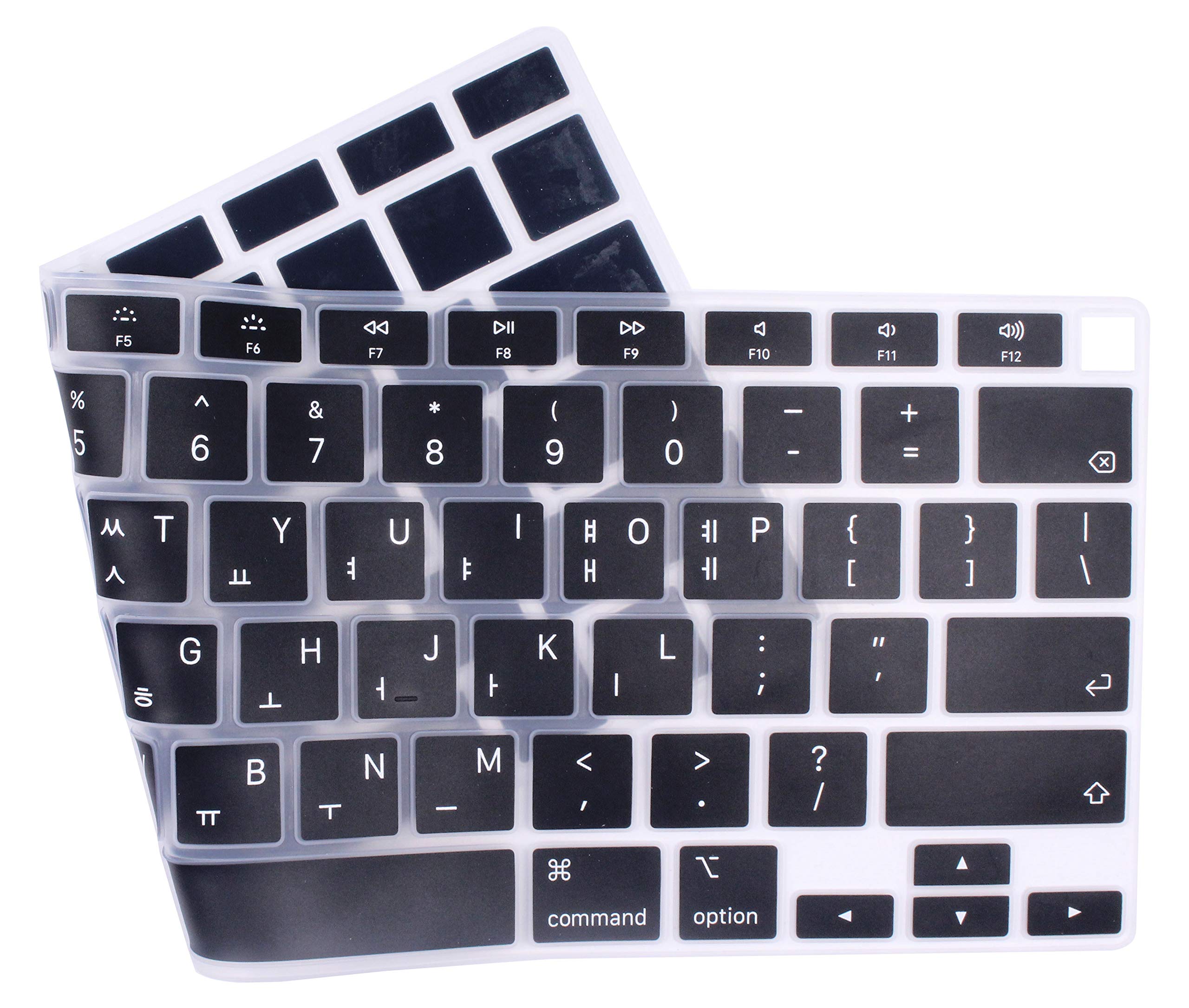 Korean Language Silicone Keyboard Cover Skin Protector Compatible 2020 Release Macbook Air 13 Inch With Touch Id Model A2179 (No