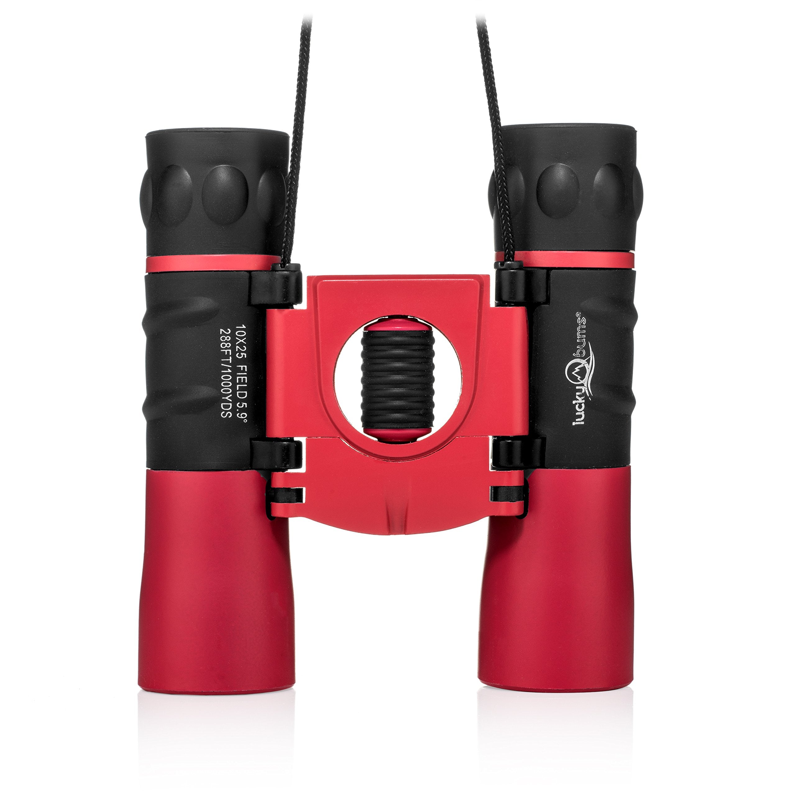 Lucky Bums Youth Kids 10X25 Objective Power Lens Scout Bino Compact Binoculars, Pink