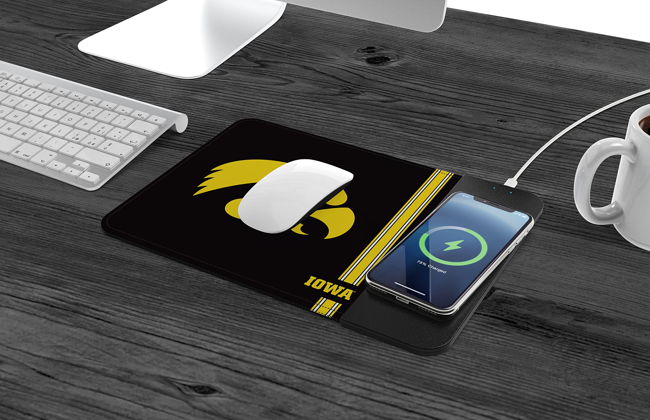 Soar Ncaa Wireless Charging Mouse Pad, Iowa Hawkeyes
