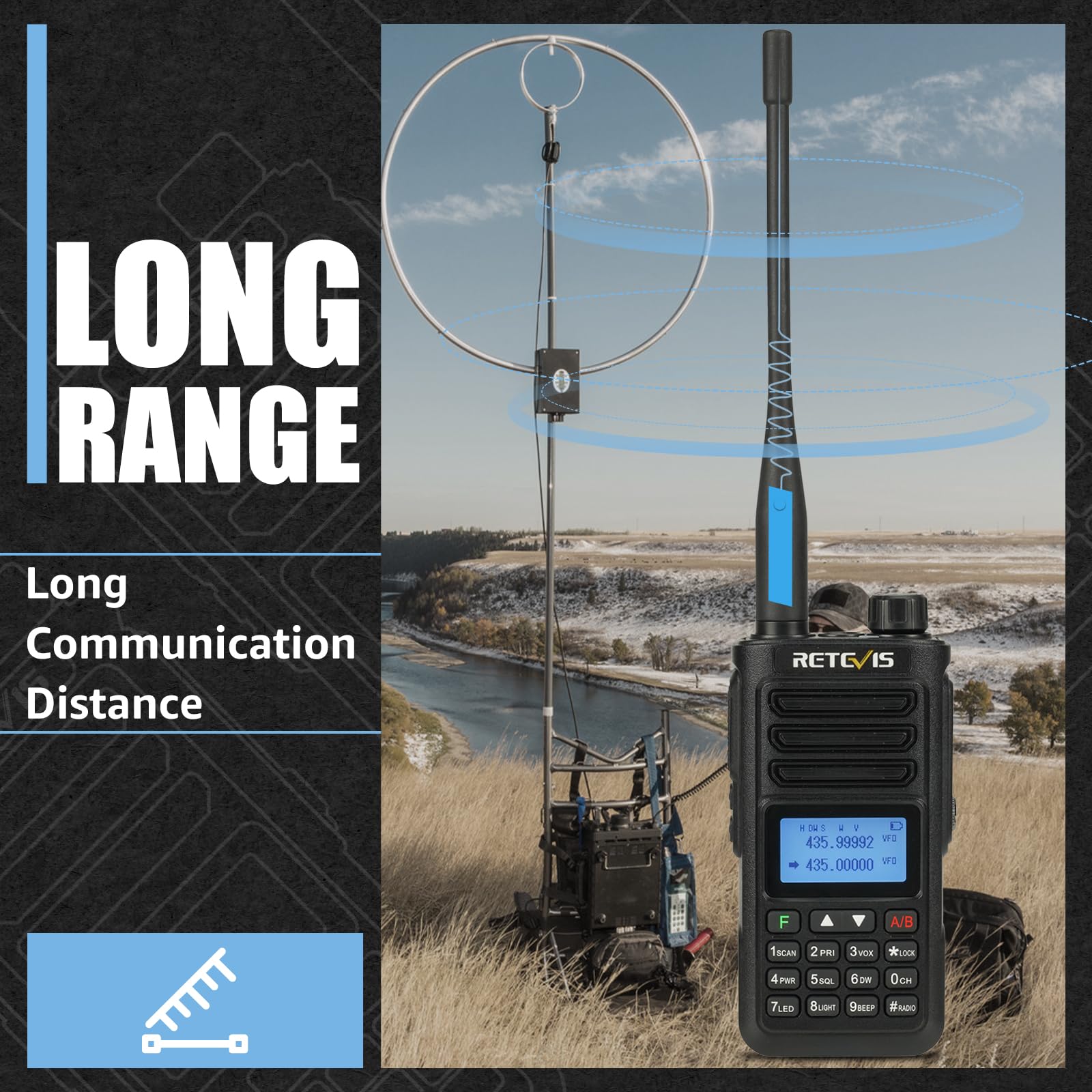 Retevis Ra89 Ham Radio, Emergency Radio For Hurricane Rescue, 10W Dual Band Handheld Radio, Ip68 Waterproof, 2500Mah Usb C Charing, Chirp Compatible, Long Range Walkie Talkie For Survival