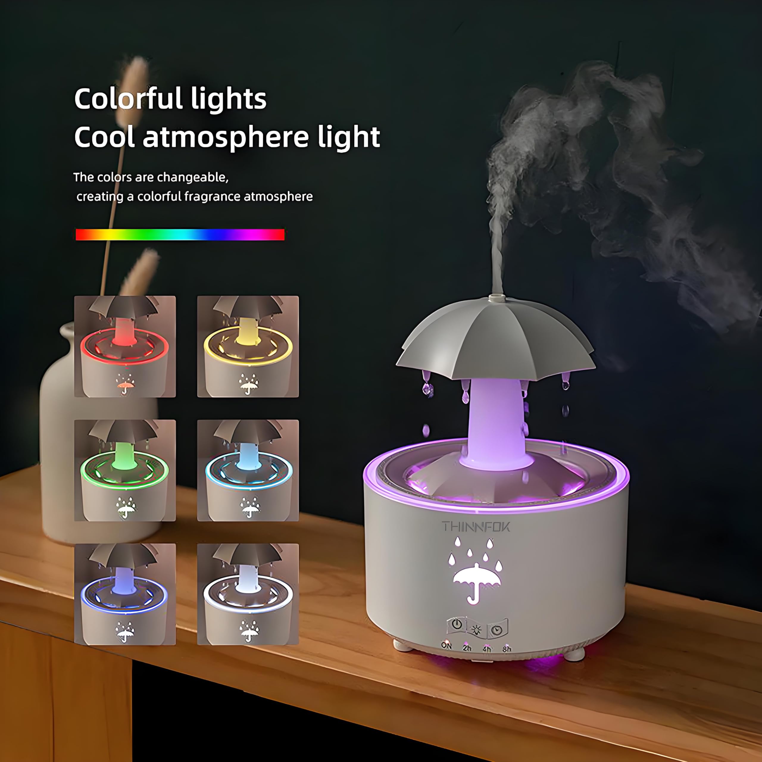 Humidifiers For Bedroom,Aromatherapy Essential Oils Diffuser,Quiet Ultrasonic Clouds And Cool Mist Humidifier, 7 Colors Breathin