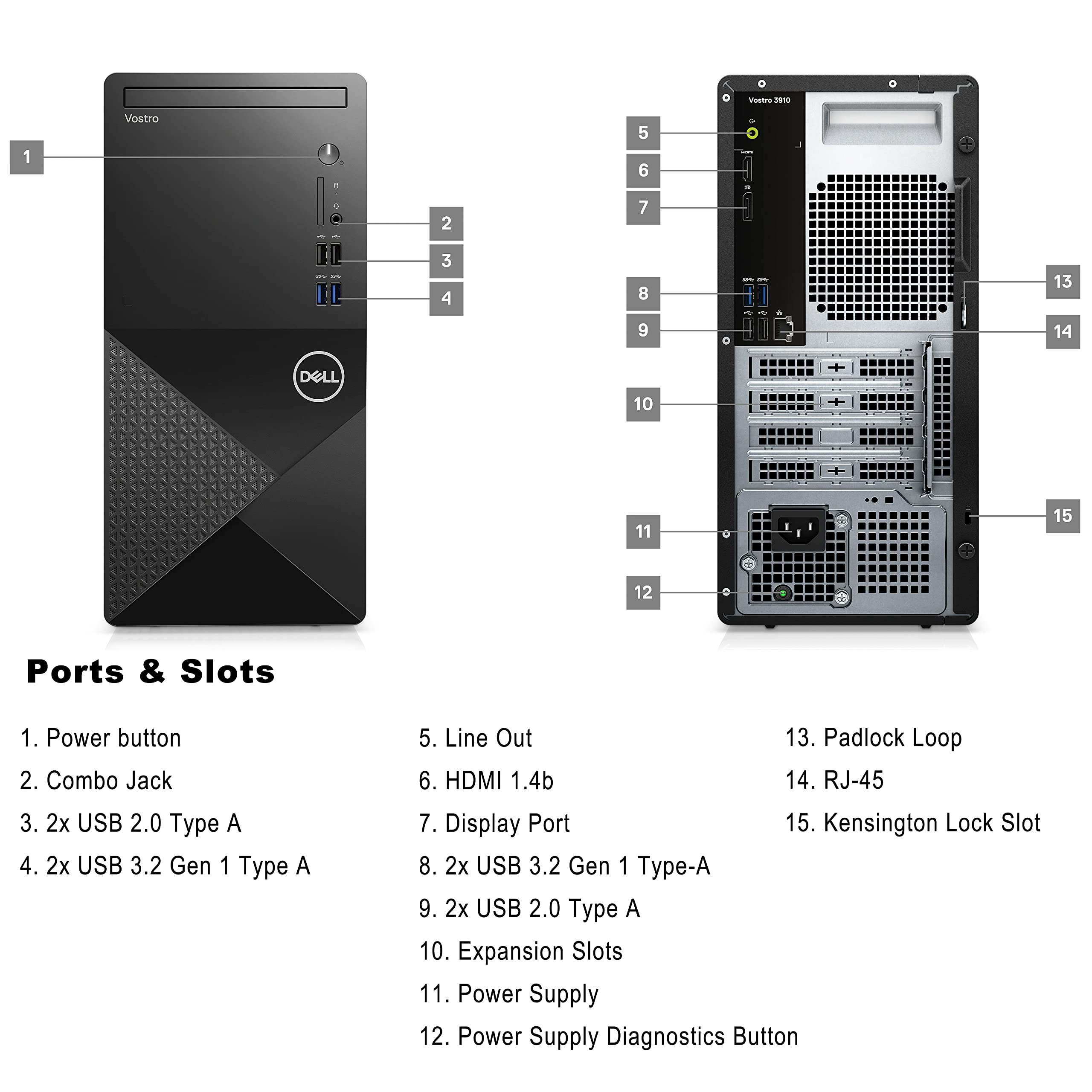 Dell Vostro 3910 Full Size Tower Business Desktop Computer, 12Th Gen Intel Core I3 12100 (Beat I5 10600), 16Gb Ddr4 Ram, 512Gb P