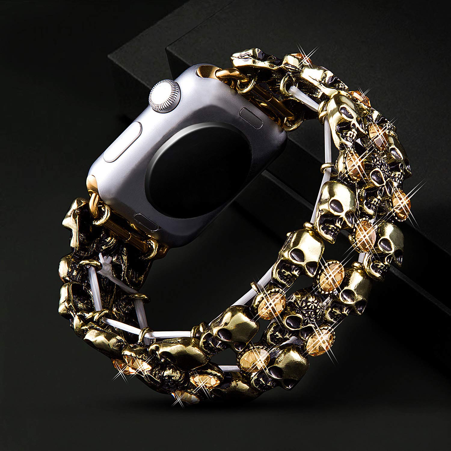 Viqiv Skull Bands Compatible With Apple Watch Ultra Band 38Mm 40Mm 41Mm Iwatch Series Se 9 8 7 6 5 4 3 2 1, Diamond Rhinestone S