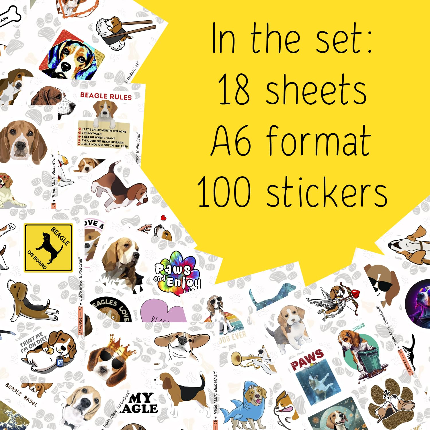 Beagle Stickers For Water Bottle And Laptop   Dog Lover Party Favors & Decorations, Waterproof Vinyl Puppy Decals, Cute Beagle S