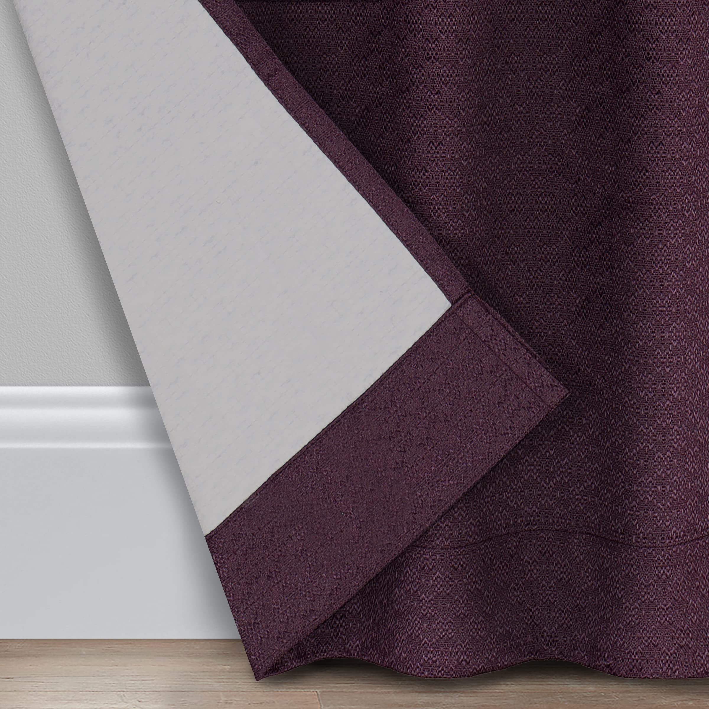 Eclipse Canova 42'' X 63'' Rod Pocket Single Panel Privacy Window Treatment Living Room, 42X63, Plum