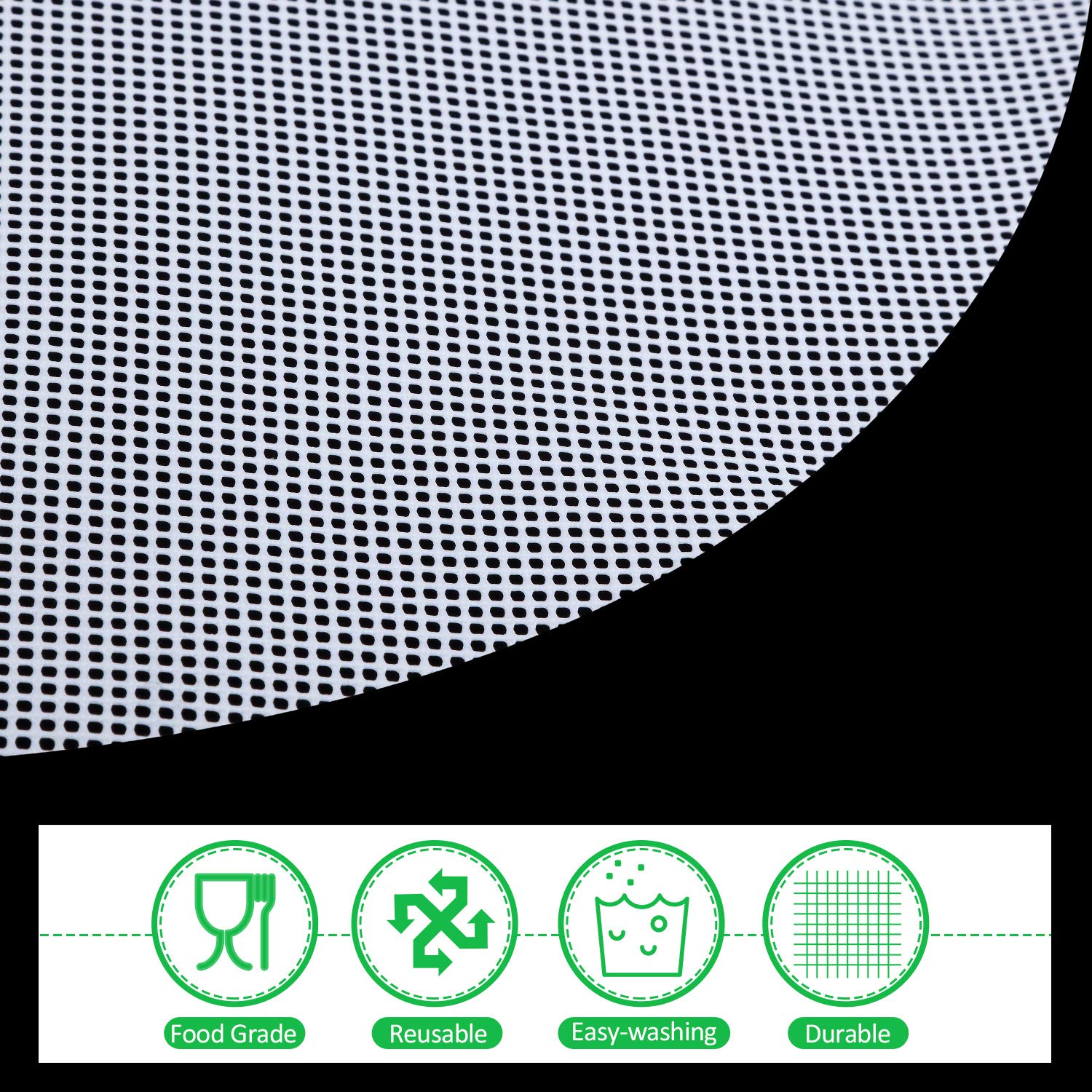 Blulu 4 Pcs 13 Inch Round Silicone Dehydrator Sheets Non Stick Food Dehydrator Mats Reusable Silicone Steamer Mesh Baking Mat Fo