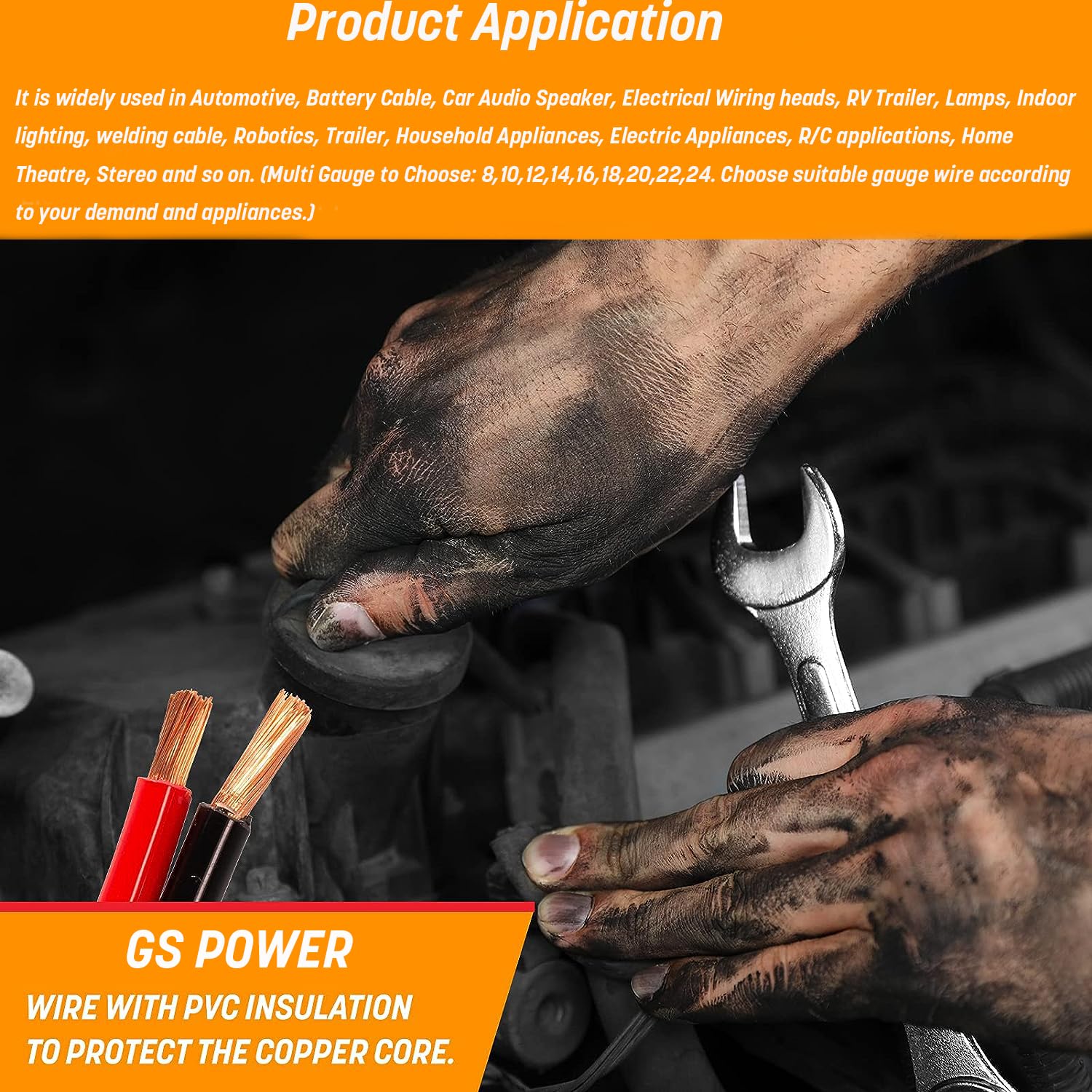 Gs Power 14 Gauge Wire (14 Awg)   100 Foot, Pure Copper, Stranded Electrical Wiring For Speaker, Automotive, Trailer, Stereo And