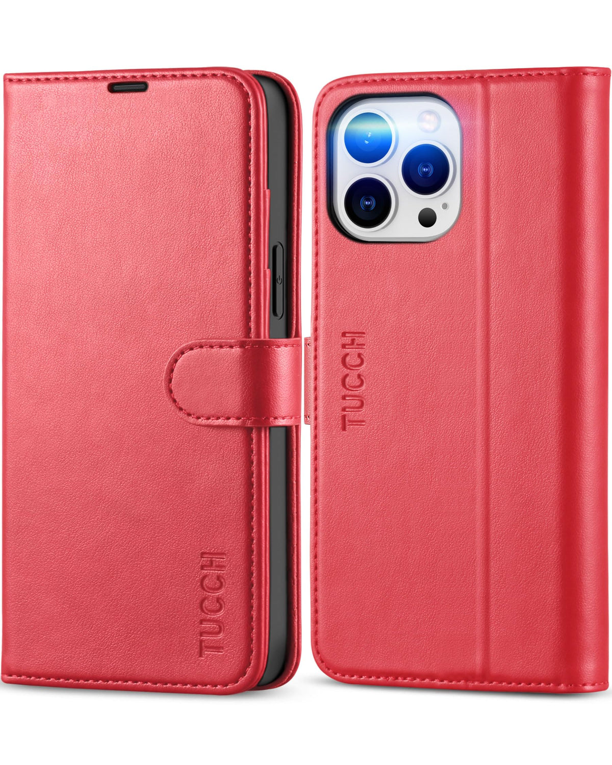 Tucch Case For Iphone 13 Pro Max Wallet Case, Magnetic Pu Leather Stand Flip Folio Phone Cover With Tpu Protective Inner Shell, 