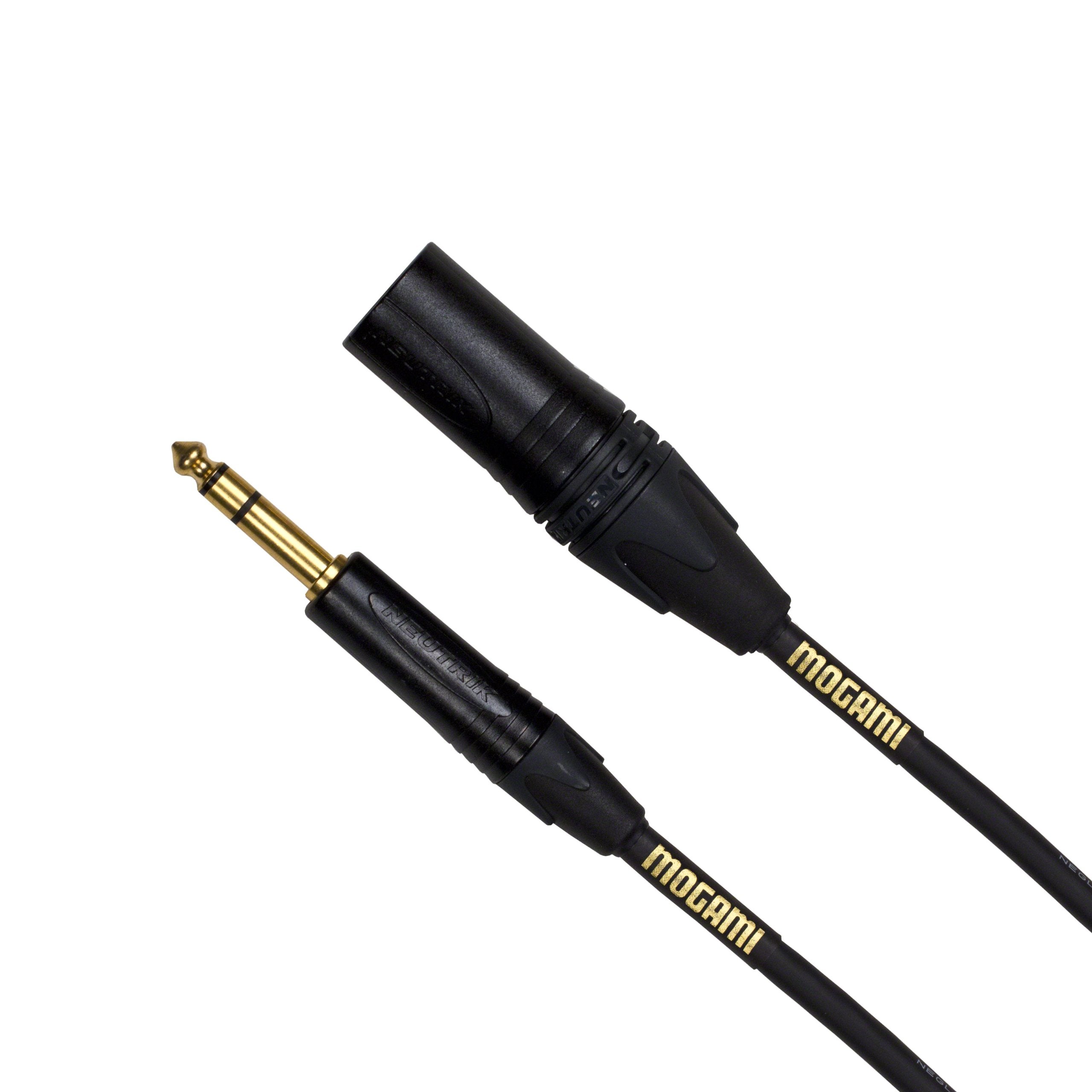 Mogami Gold Trs Xlrm 06 Balanced Audio Adapter Cable, 1/4' Trs Male Plug To Xlr Male, Gold Contacts, Straight Connectors, 6 Foot