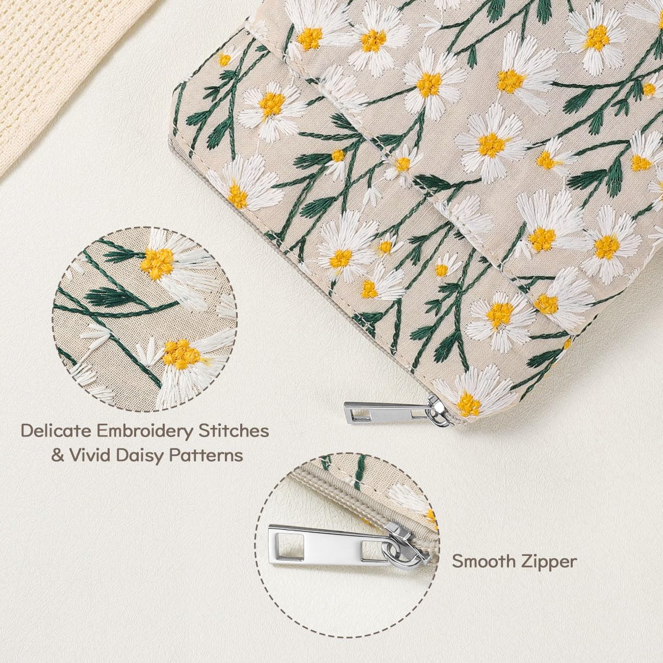 Dadanism Embroidered Daisy Padded Protective Sleeve 6 7'' For 6'' Kindle 2022/10Th Gen 2019/8Th Gen 2016, 6.8'' Kindle Paperwhit
