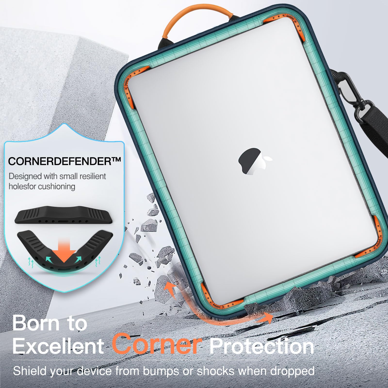 MoKo 12.9 Inch Tablet Sleeve Bag, Fits with 13 Inch New iPad Pro M4 & Air M2 2024,iPad Pro 12.9 M2&M1,Surface Laptop Go 12.4,Galaxy Tab S8+/S9+ 12.4,Handle Carrying Case with Shoulder Strap, Indigo