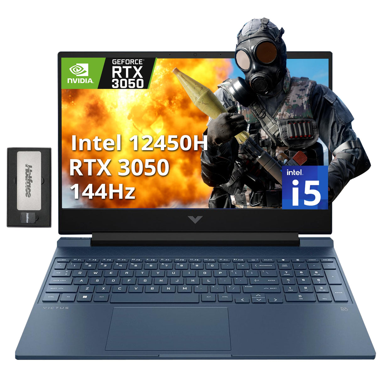 Hp Victus 15.6'' Fhd 144Hz Gaming Laptop, Intel I5-12450H, 64Gb Ram, 2Tb Pcie Ssd, Nvidia Geforce Rtx 3050, Backlit Keyboard, Wi