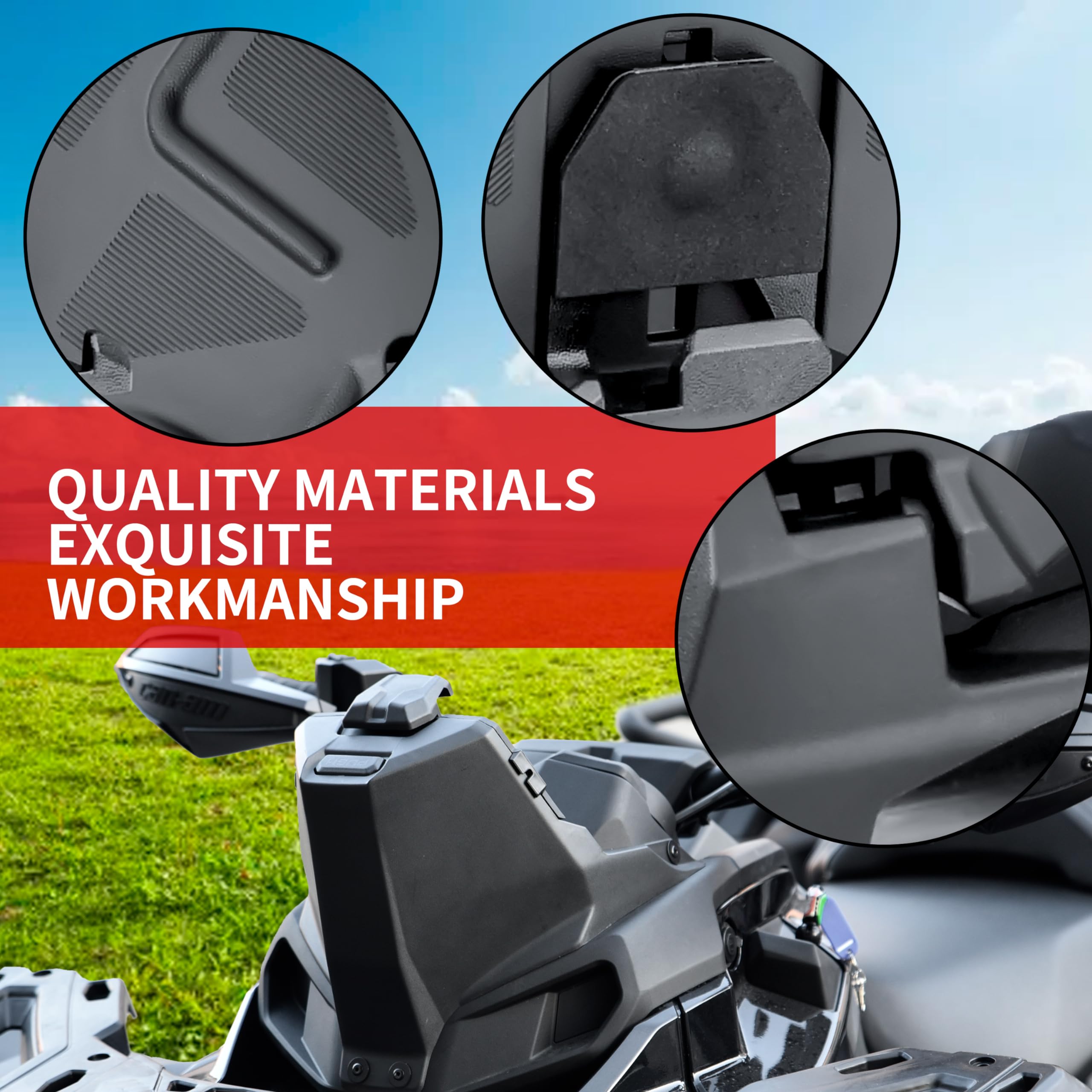 SAUTVS Electronic Device Holder for Can-Am Outlander 500/650/800/1000 L MAX, Black, High Density Polyethylene, Model ZP-YJ-030603-035