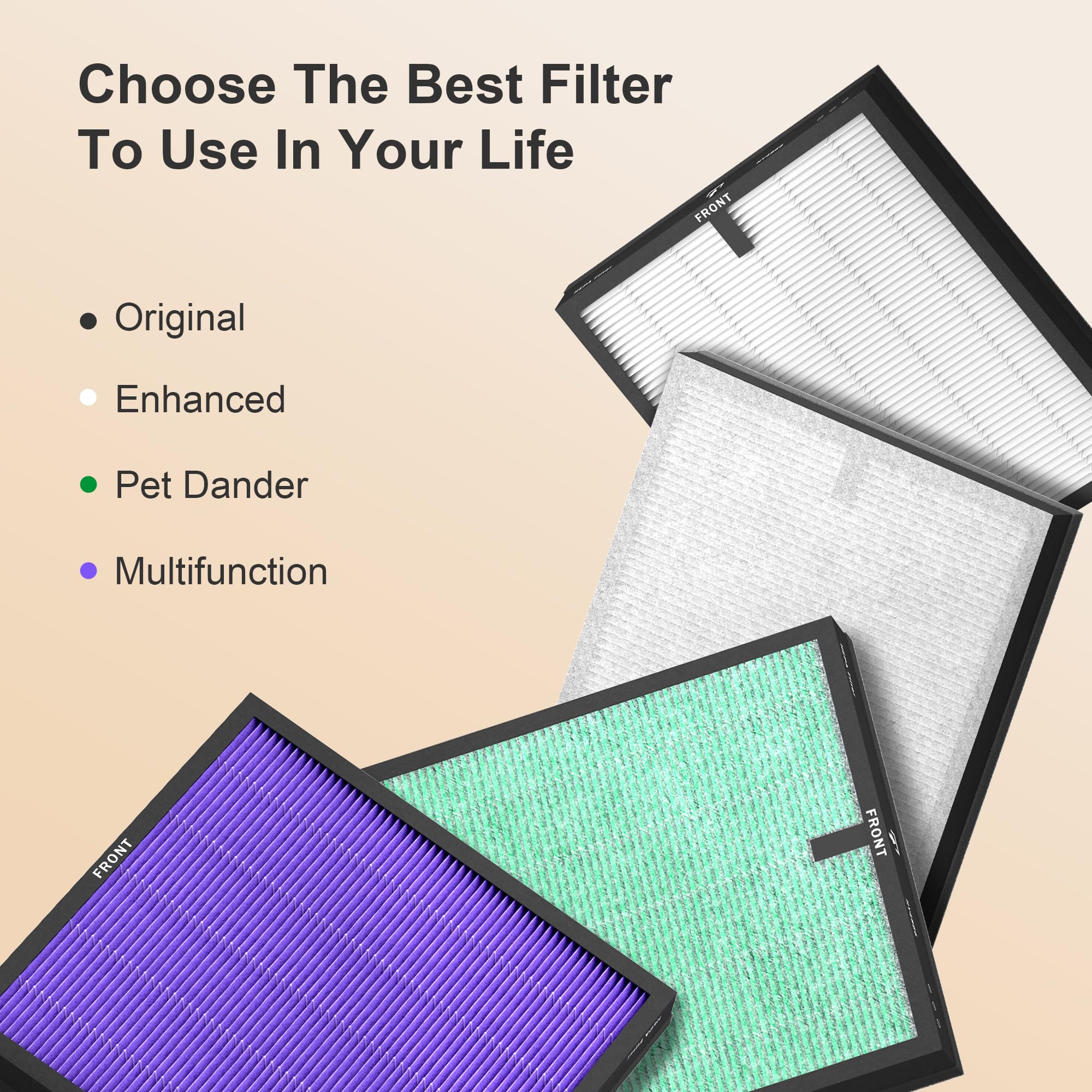 Morento 2 Pack Hy4866 Genuine Air Purifier Replacement Filter For Hy4866 Air Purifier, Pet Dander Version