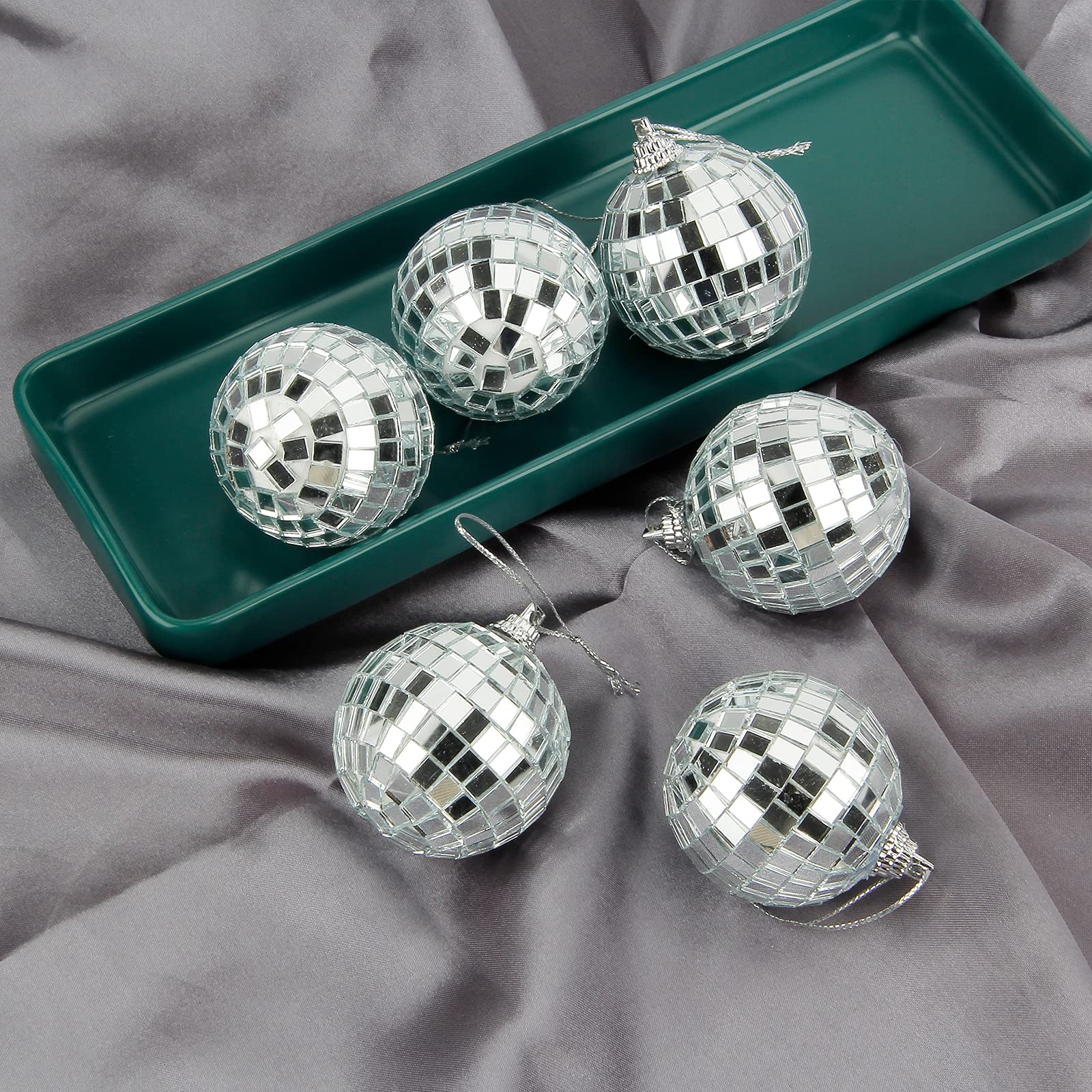 Mirror Disco Balls Set   Silver Disco Party Decoration Bright Reflective Mirror Christmas Balls Easy To Hang Suitable For Christ