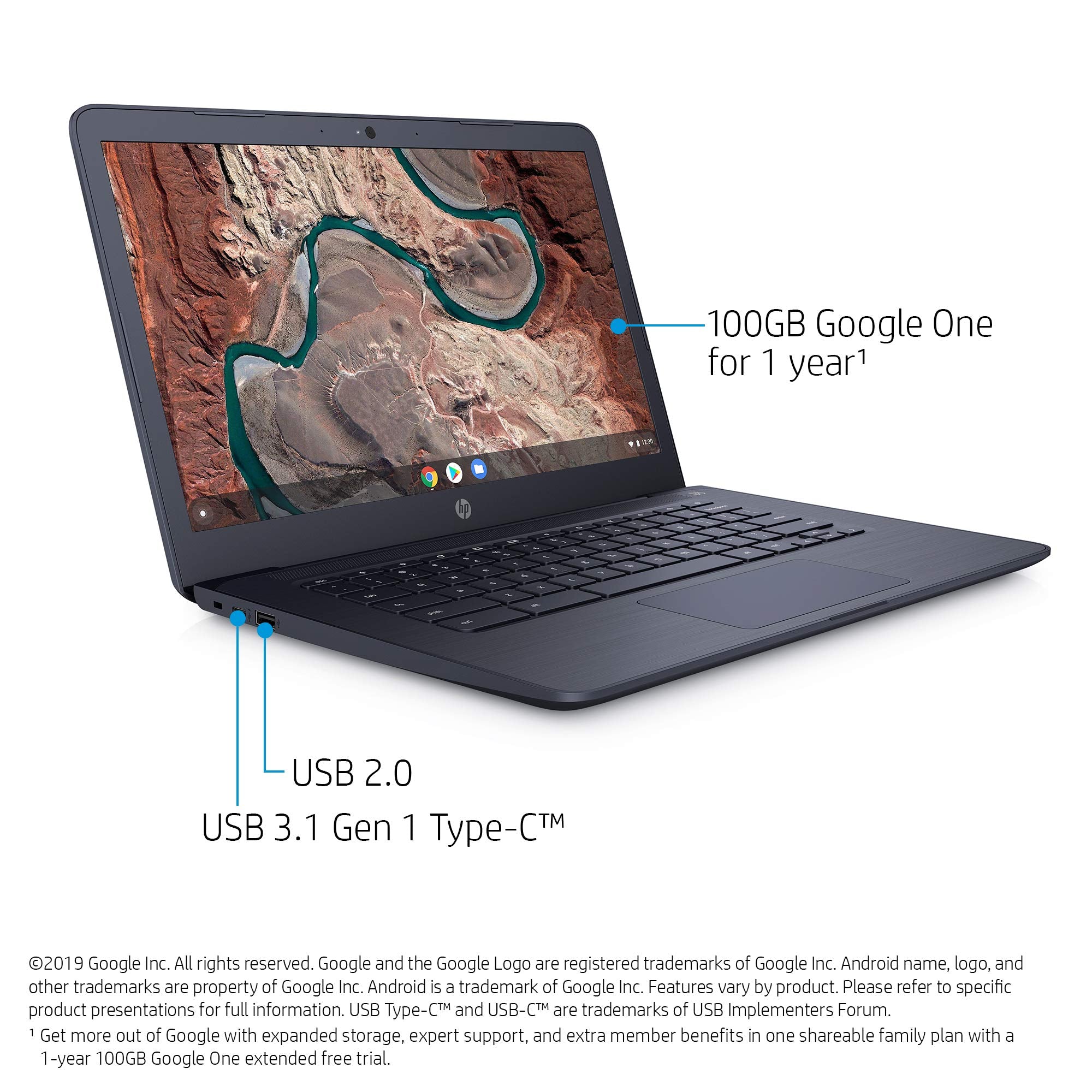 Hp Chromebook 14 Inch Laptop With 180 Degree Hinge, Full Hd Screen, Amd Dual Core A4 9120 Processor, 4 Gb Sdram, 32 Gb Emmc Stor