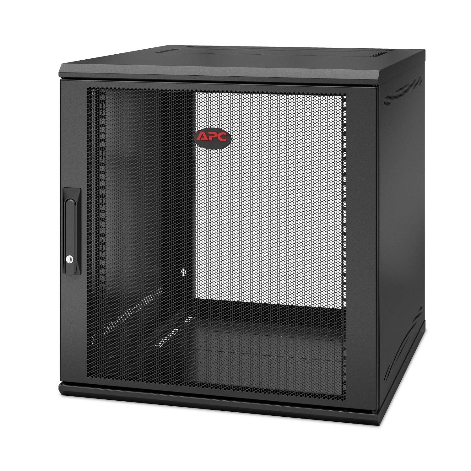 APC NetShelter 12U Wallmount Rack Enclosure Server Cabinet, AR112SH6, Single Hinged, Switch Depth 400mm Deep